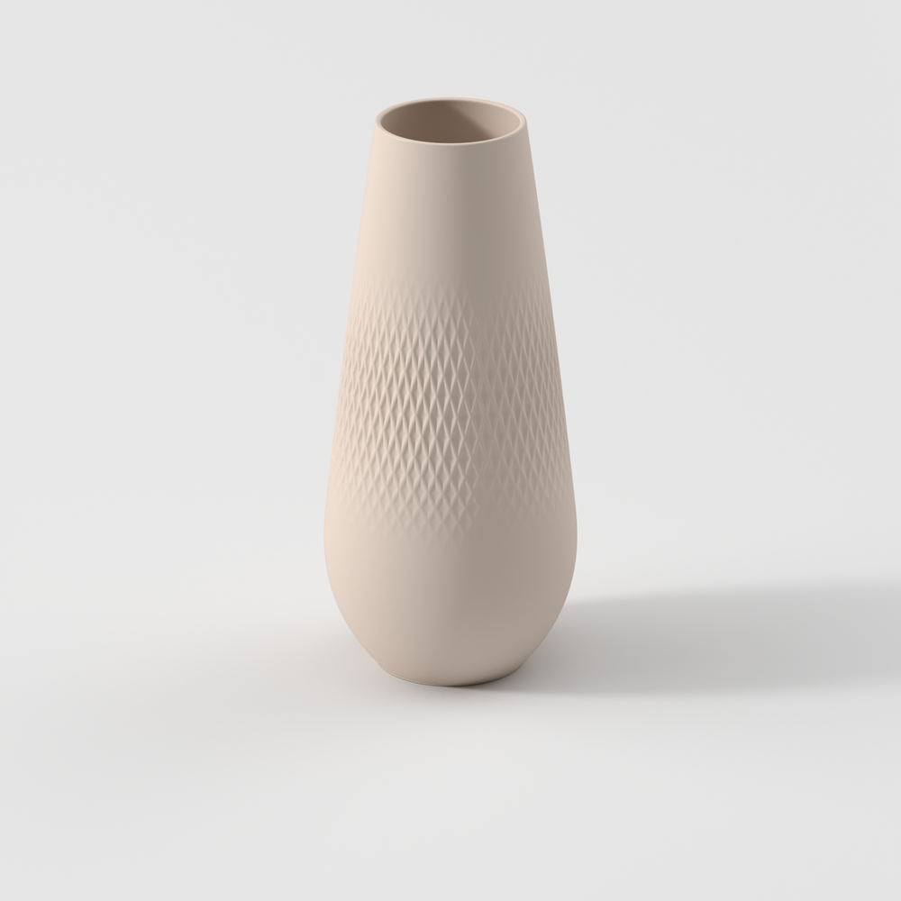 Manufacture Vase - Beige, 4.6'' x 10.5'', Premium Porcelain