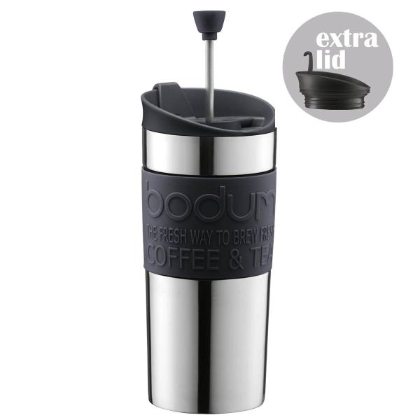 Travel mug termokopp m/ekstra lokk  35 cl svart