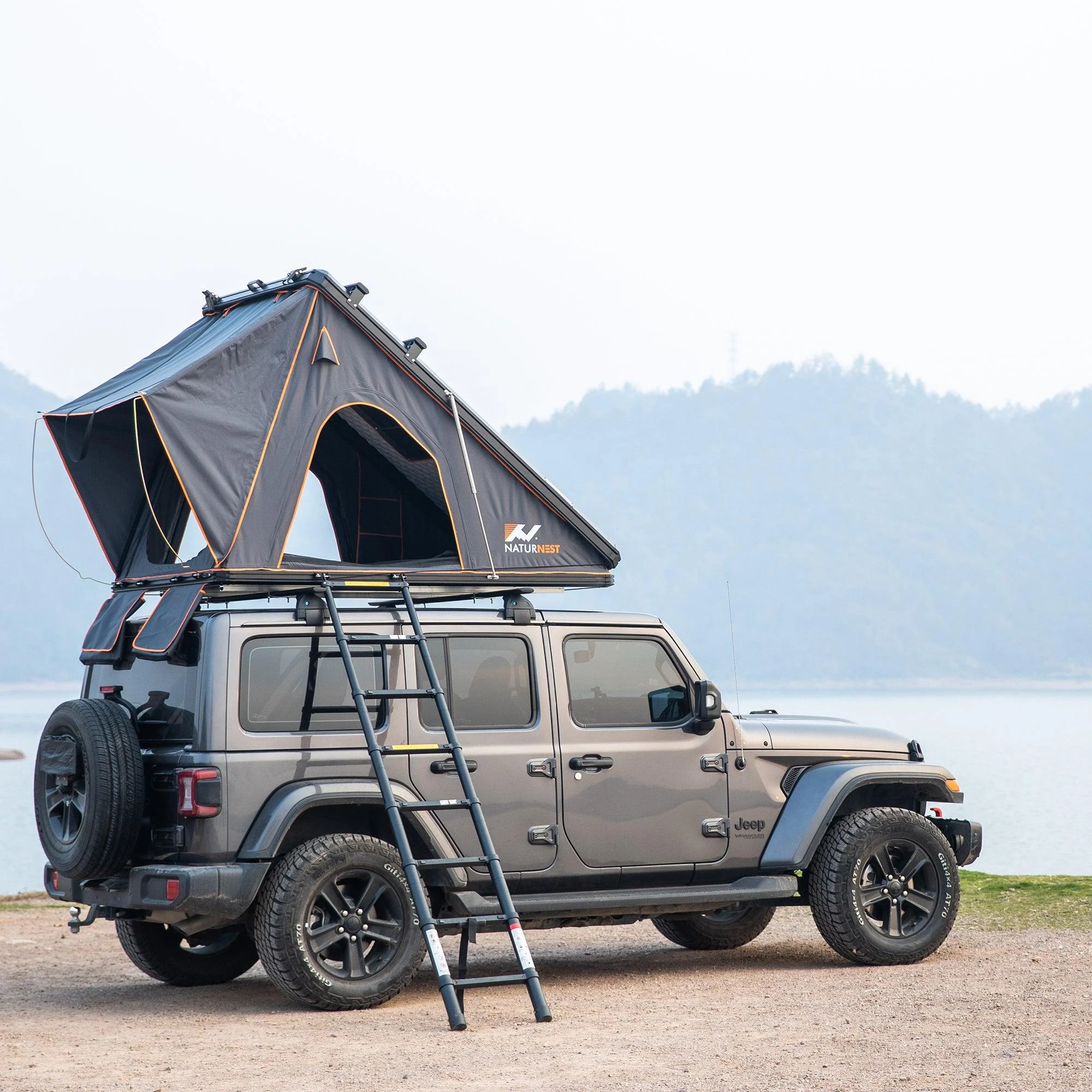 Polaris2 Hardshell Rooftop Tent with 2 Luggage Racks, Car Roof Top Tent with AC Inlets, 3-Color LED Lights and Internal USB Plug for Vans, Jeeps, SUVs and Trucks, 2-3 Person Tent - Image 3