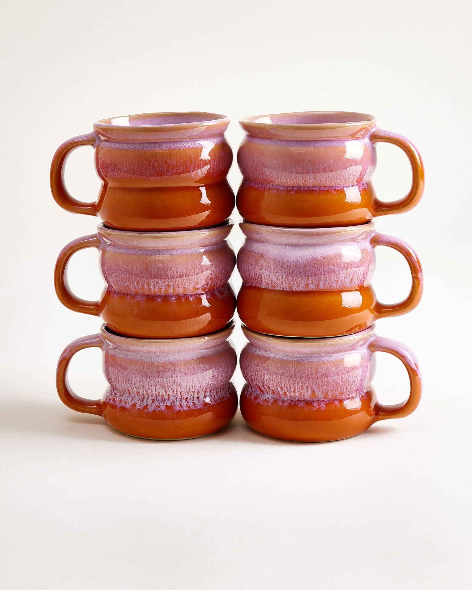 OMBRA - SMALL MUG BUBBLE PINK ORANGE SET OF 6
