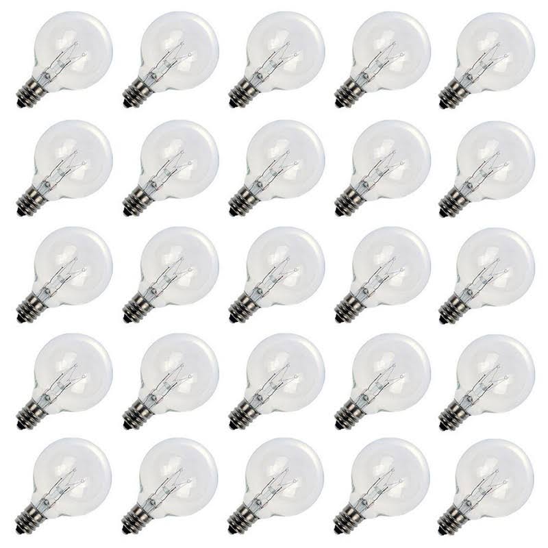 Brightown Clear Globe G40 Screw Base Light Bulbs 1.5-inch Pack of 25