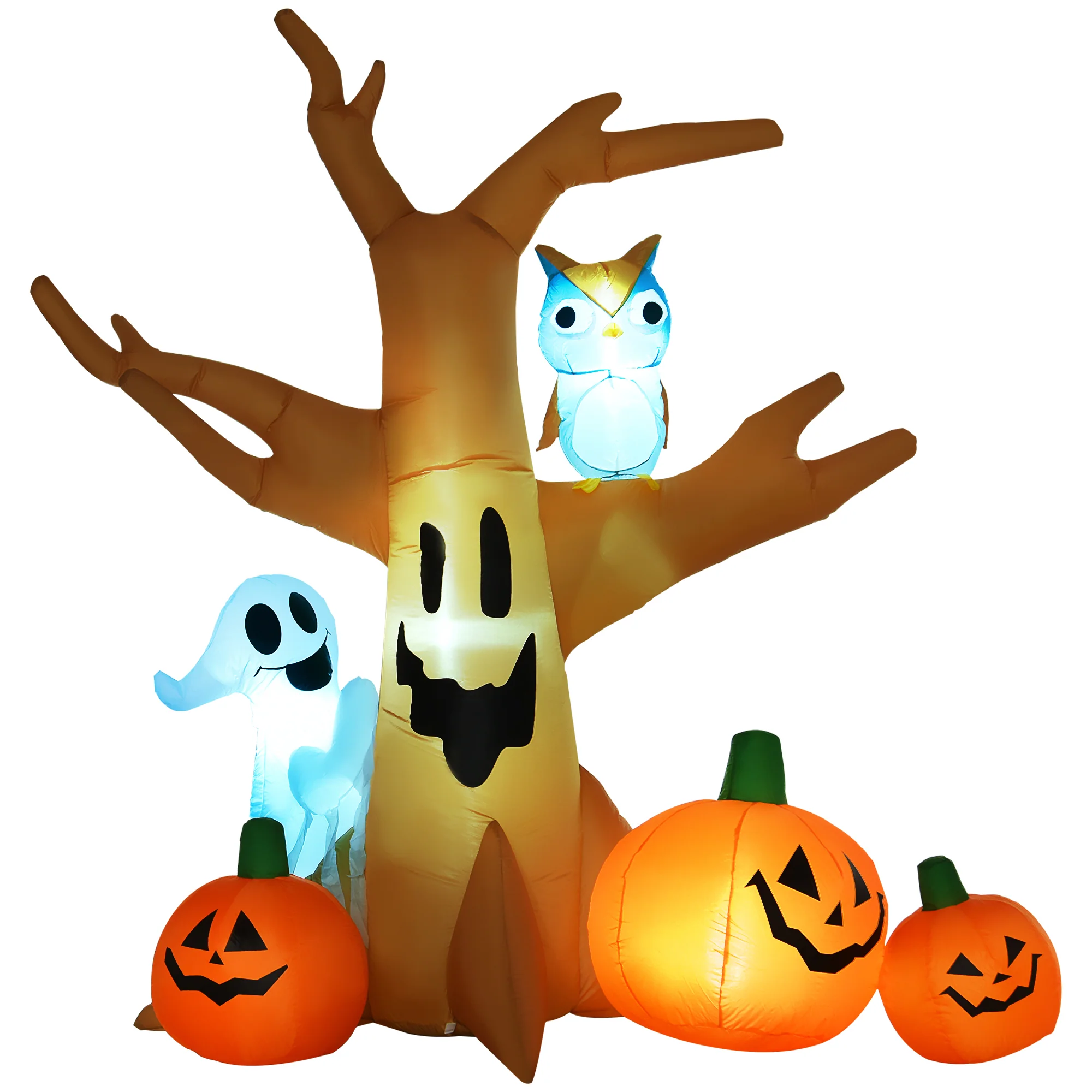 AECOJOY 7.5' Tall Lighted Halloween Inflatables Outdoor Decorations Haunted Tree