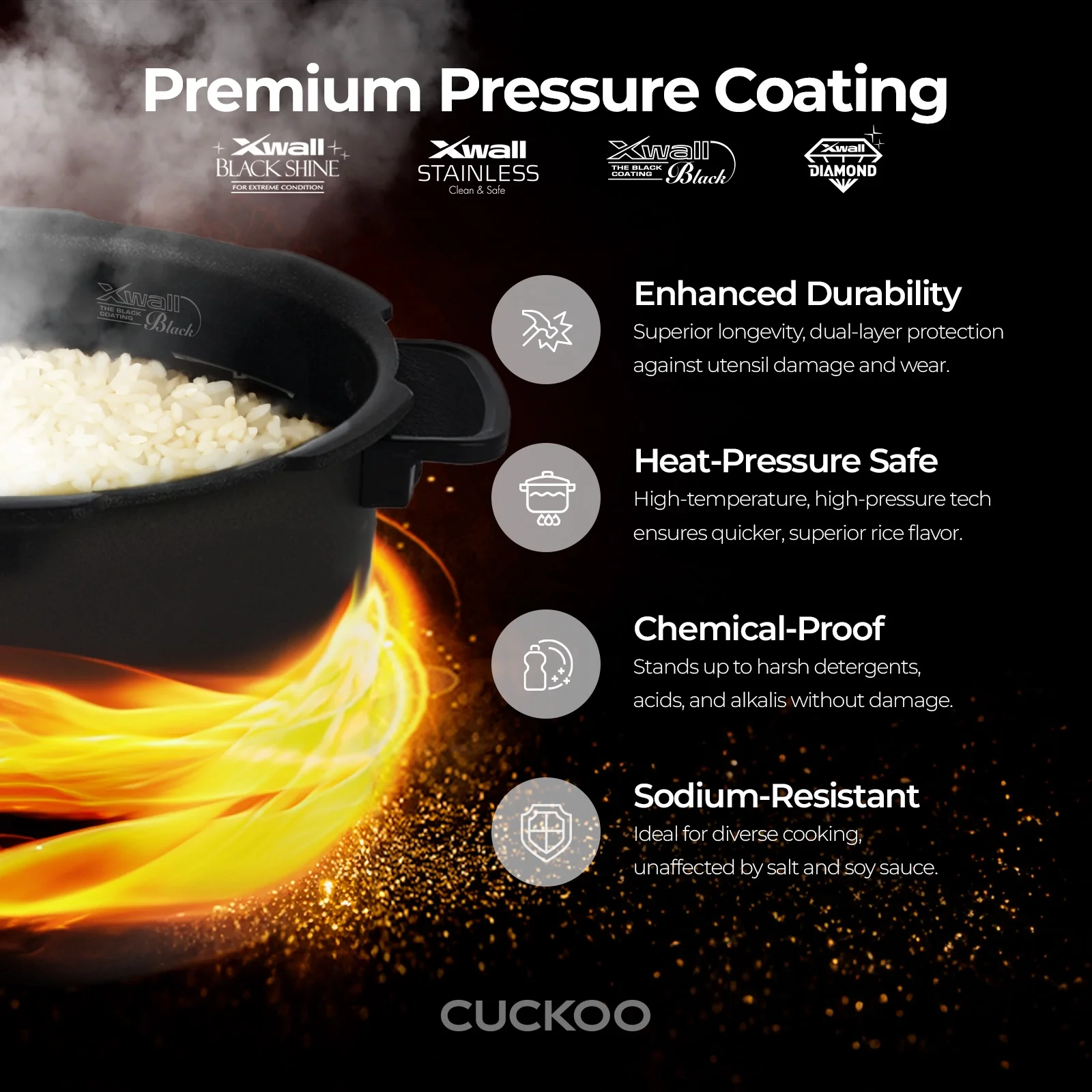 Cuckoo CRP - P1009SW 10 - Cup (Uncooked) Heating Pressure Rice Cooker & Warmer with Nonstick Inner Pot