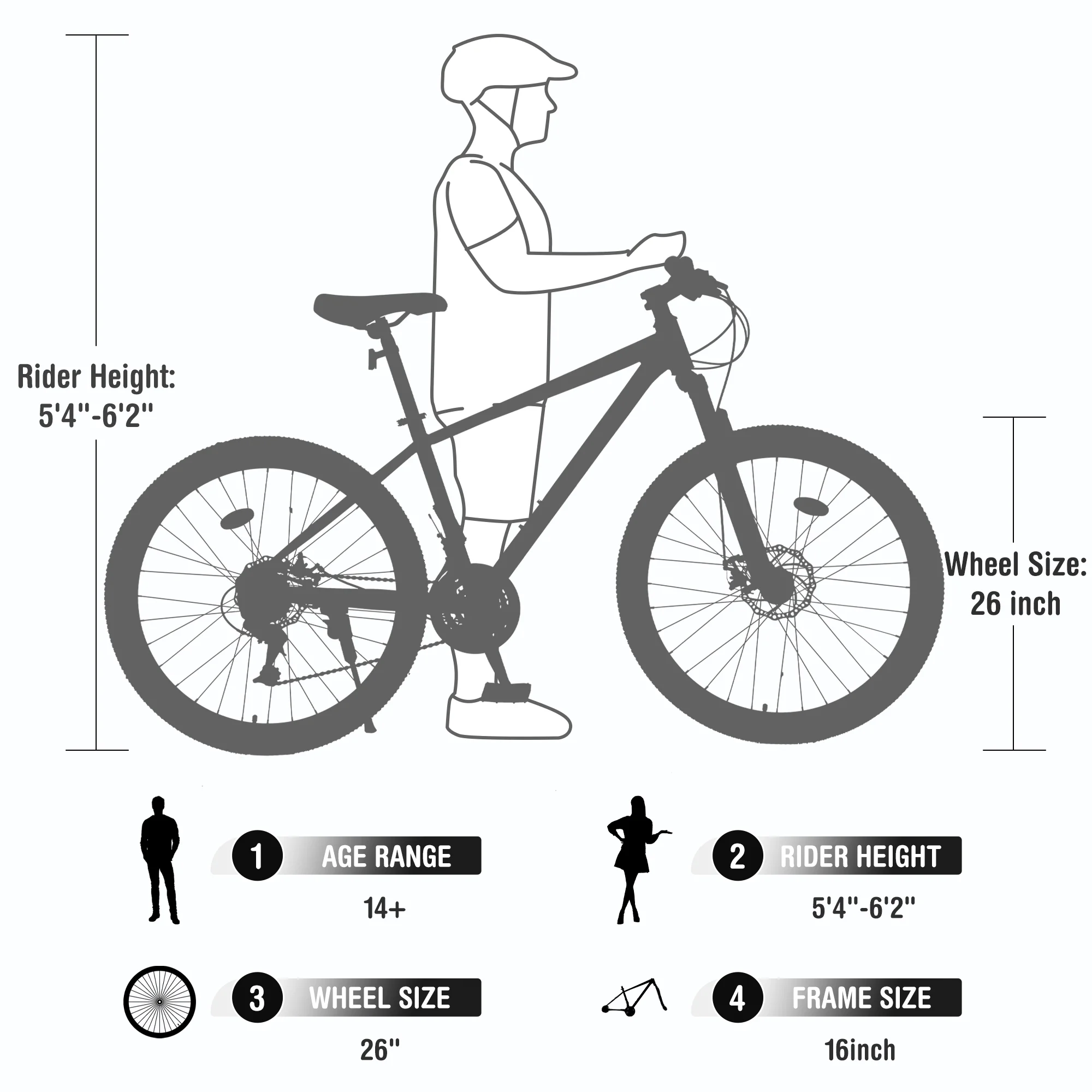 26" Mountain Bike for Men/Women,24 Speed Adult Bicycle Suspension Fork,Fits Riders 5'4" 6'2"Red(Red) - Image 10
