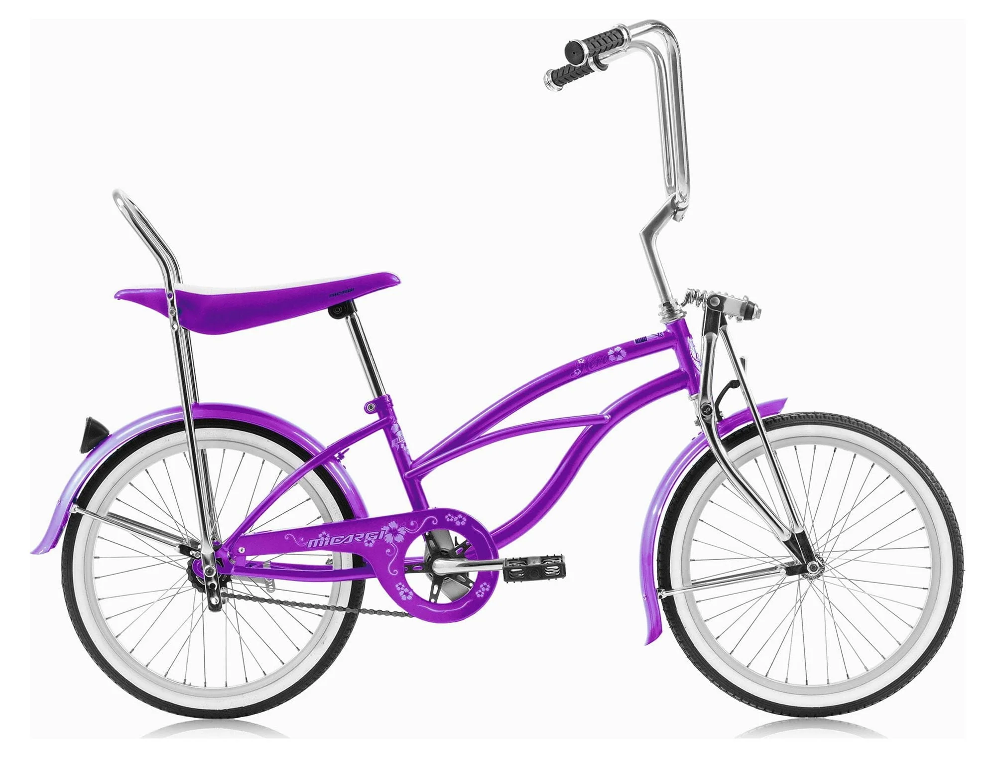 HERO 20" Beach Cruiser Coaster Brake Single Speed with Banana Seat Stainless Steel Spokes One Piece Crank Alloy Rims 36H Color: Purple