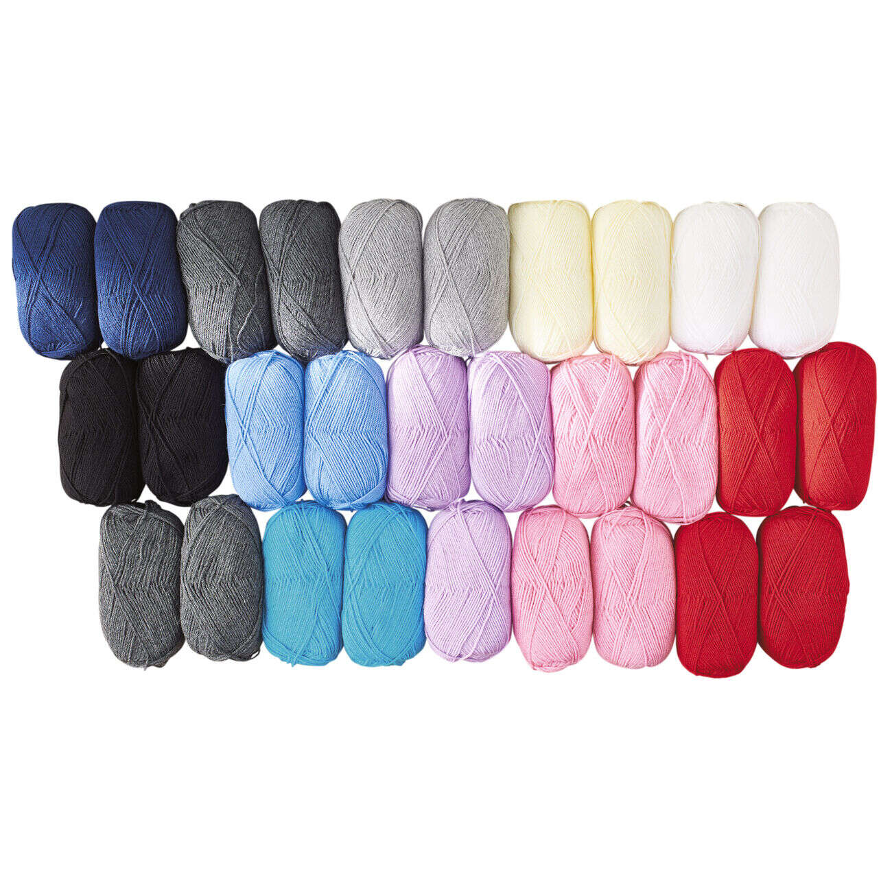 Pelote de fil à tricoter en acrylique écru x10