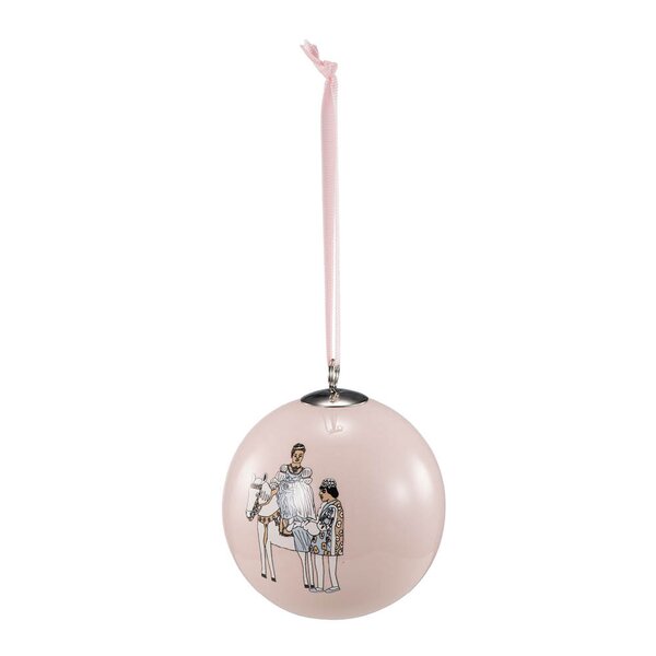 Anette Moi julekule 8 cm Askepott rosa