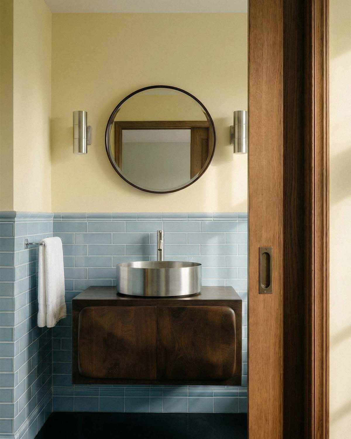 Orlean - Mueble de Lavabo 2 Puertas de Madera de Mango Orlean