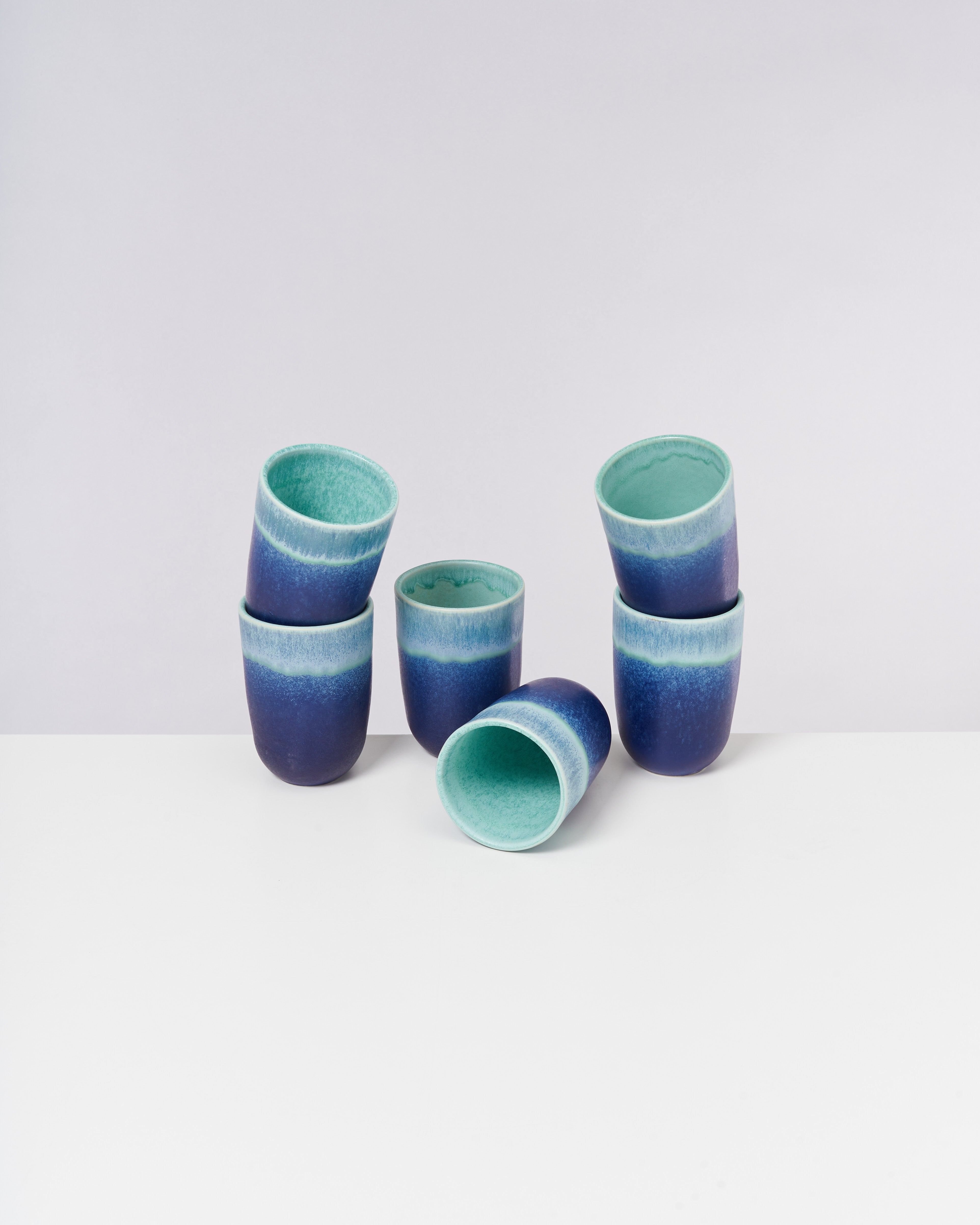 COPA ALTO - LARGE CUP TURQUOISE DARK BLUE SET OF 6