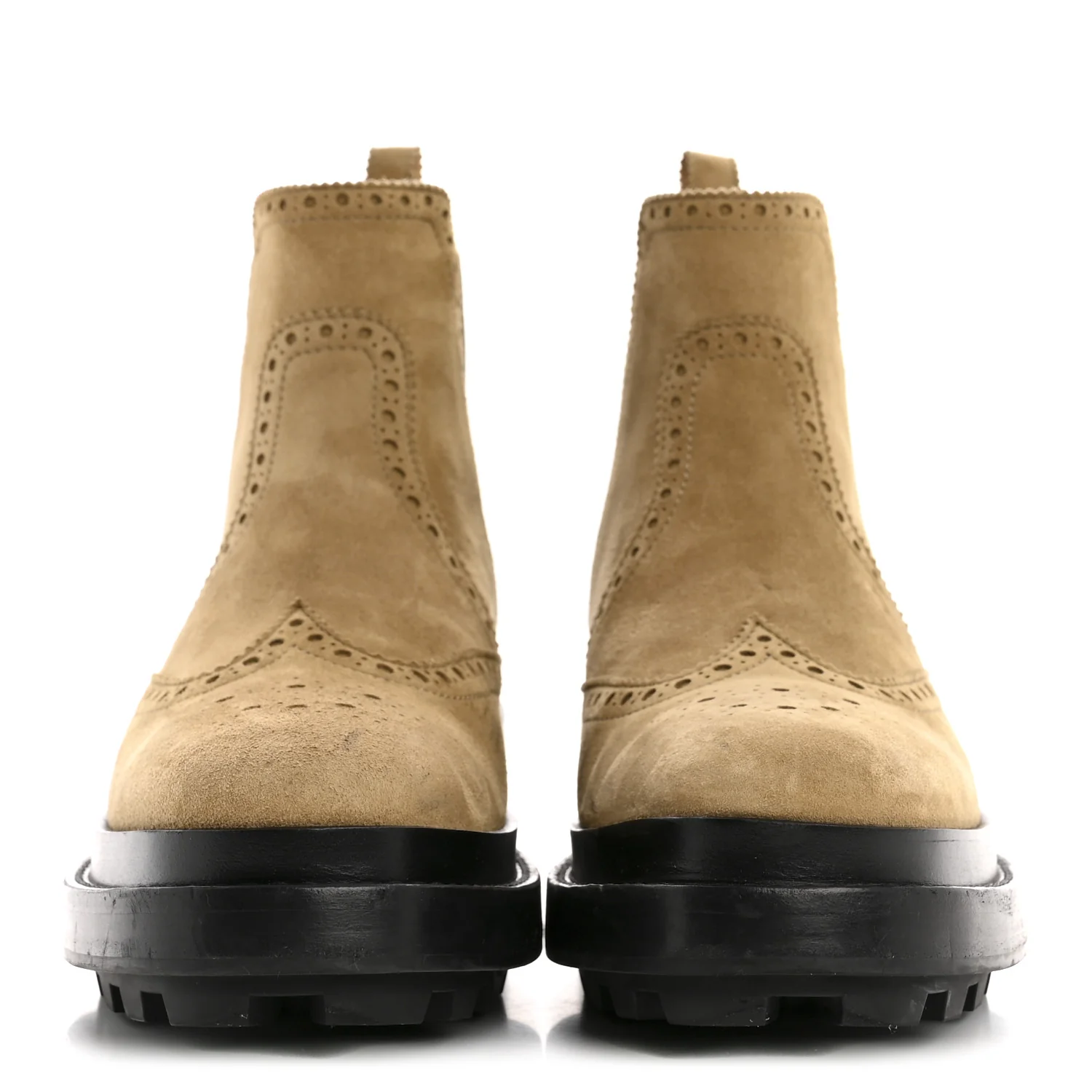 Suede Goatskin Chelsea Ankle Boots 37 Beige Gobi