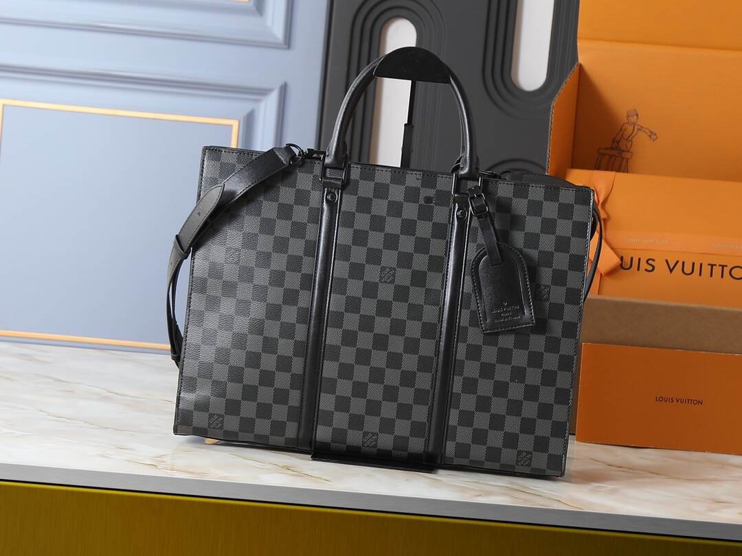 ルイ・ヴィトン LV 2026新作 M45265 Sac Plat Horizontal Zippé ブリーフケースハンドバッグ（男性用）