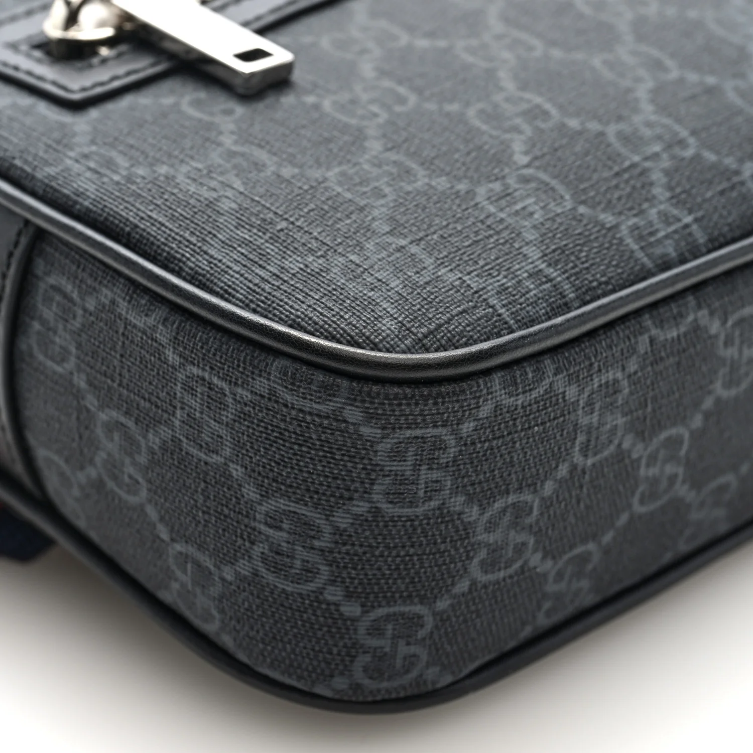 Soft GG Supreme Monogram Web Belt Bag Black Grey