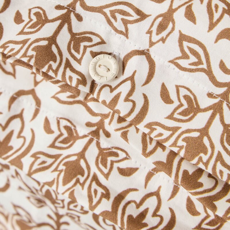 Sengesett 140x200 cm bomullssateng ornament white/fudge