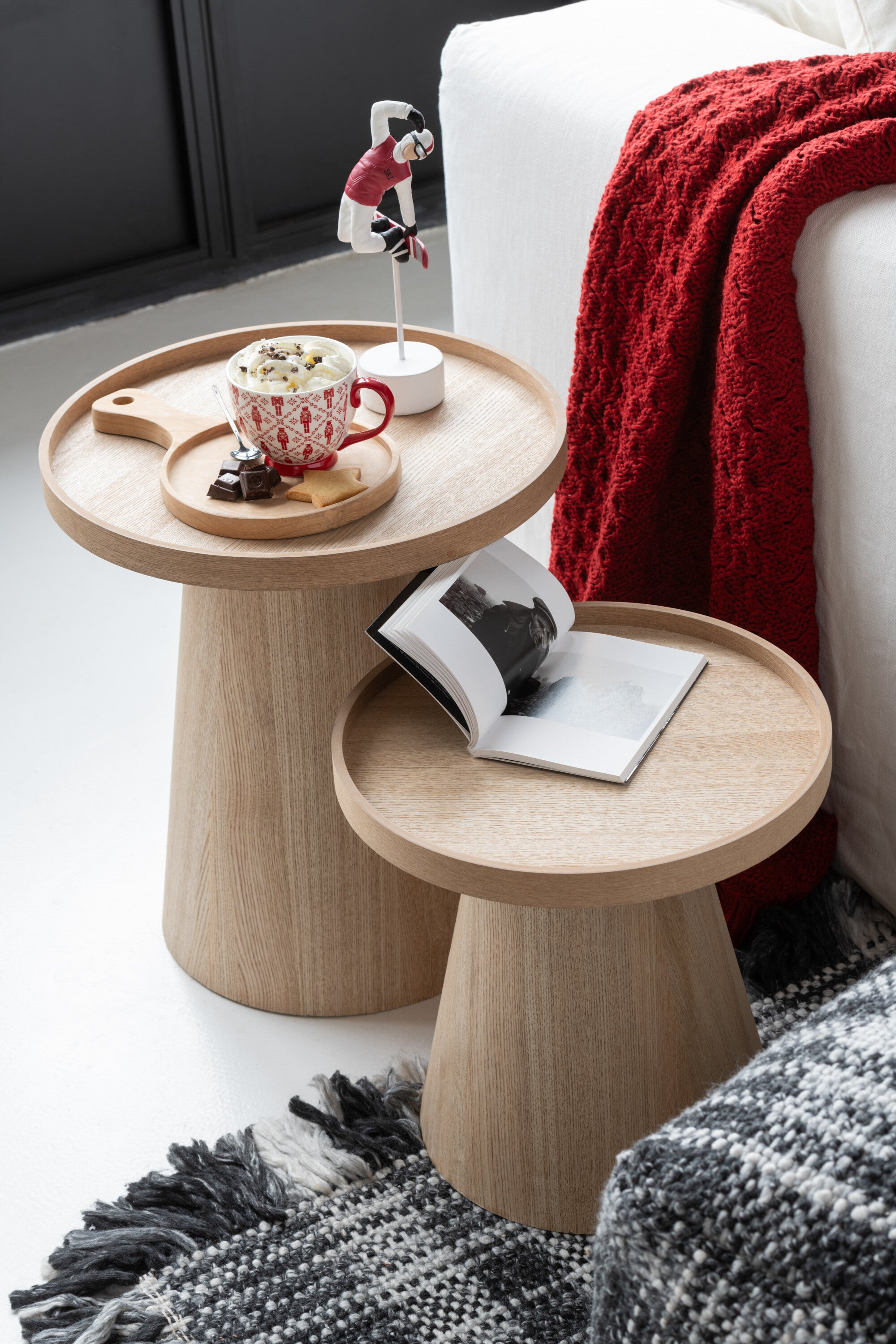 J-Line plaid Gebreid - textiel - rood - 180 x 130 cm
