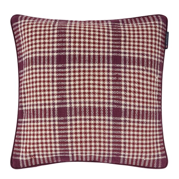 Rutete putetrekk 50x50 cm fig/wine/light beige