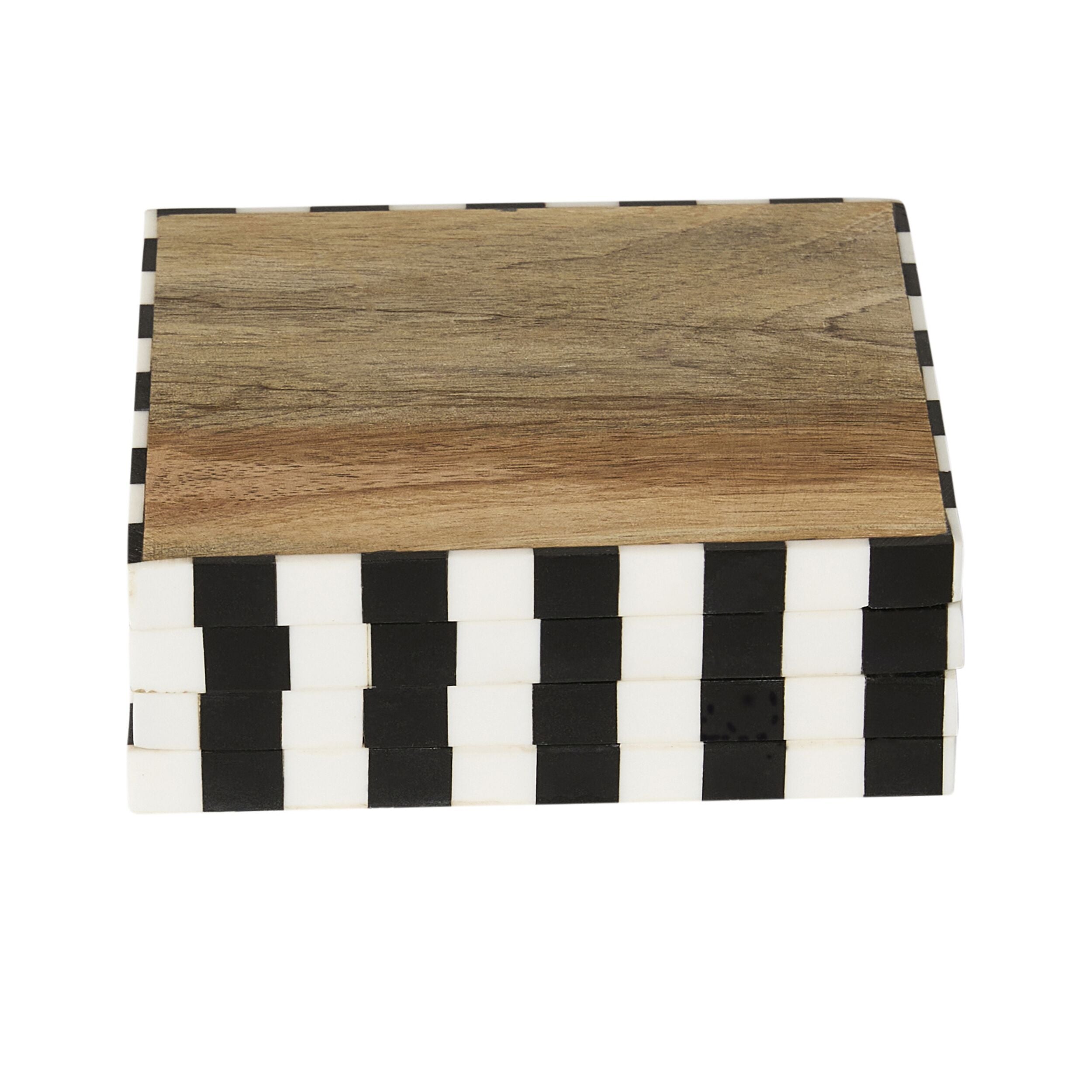 Checkerboard Trim Square Coasters