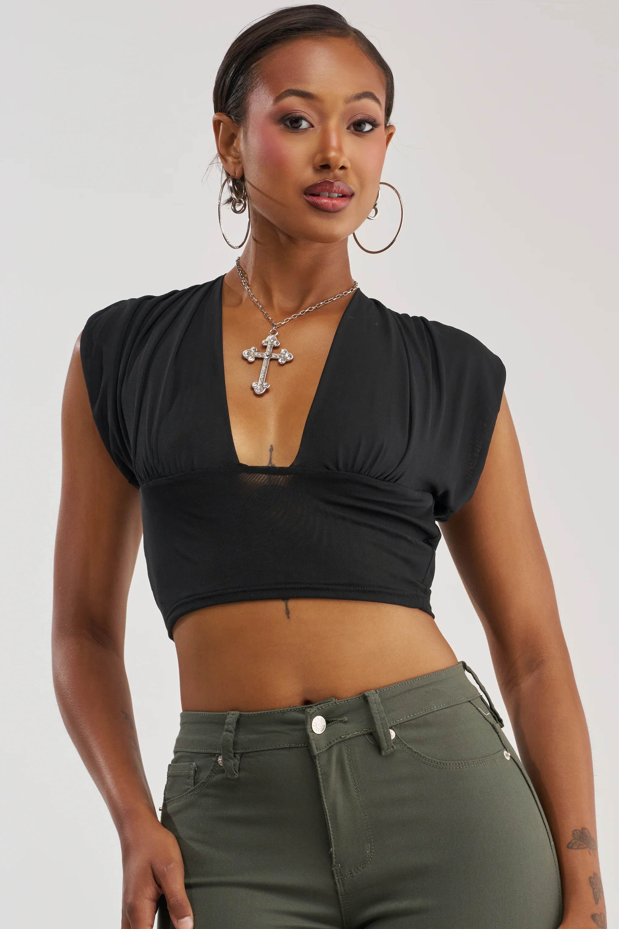HOTTIE ALERT MESH BLOUSE - Akira Store