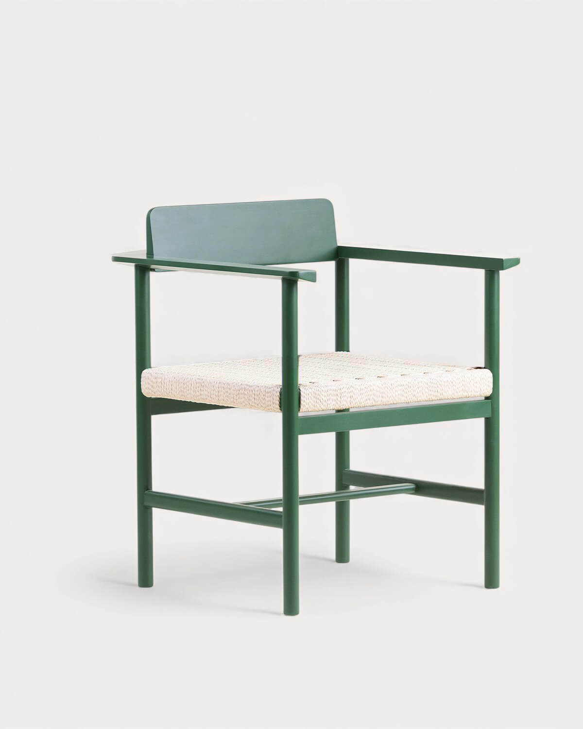 Paula - Pack 2 Sillas de Comedor con Resposabrazos de Madera y Ratán Paula
