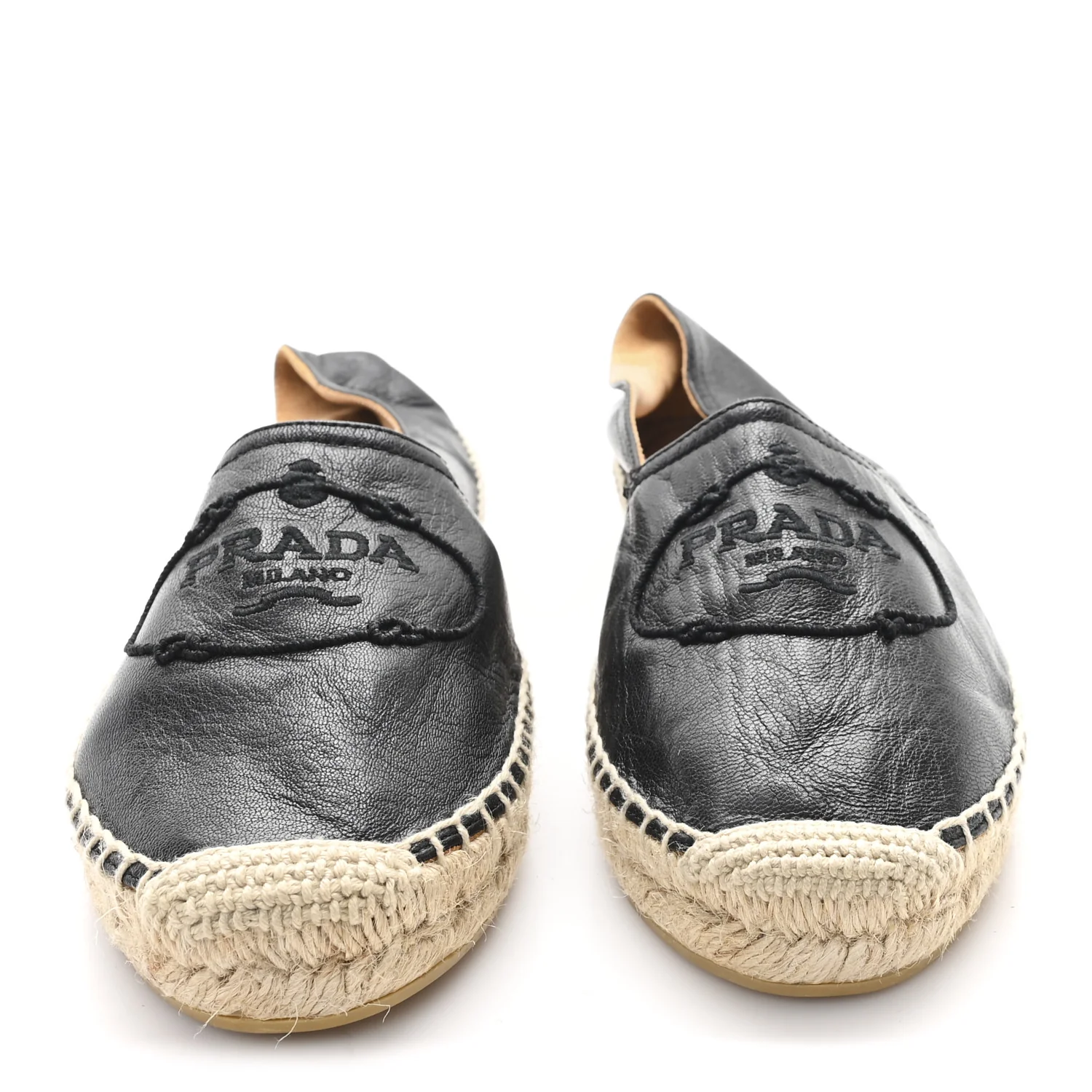 Nappa Embroidered Logo 20mm Espadrilles 39 Black