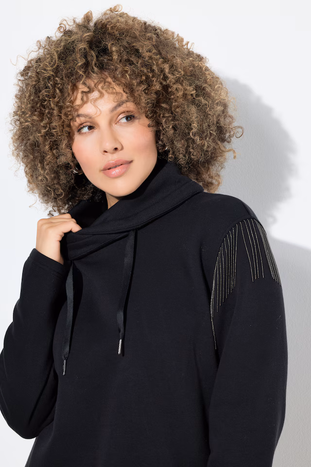 Chain Fringe Turtleneck Sweatshirt