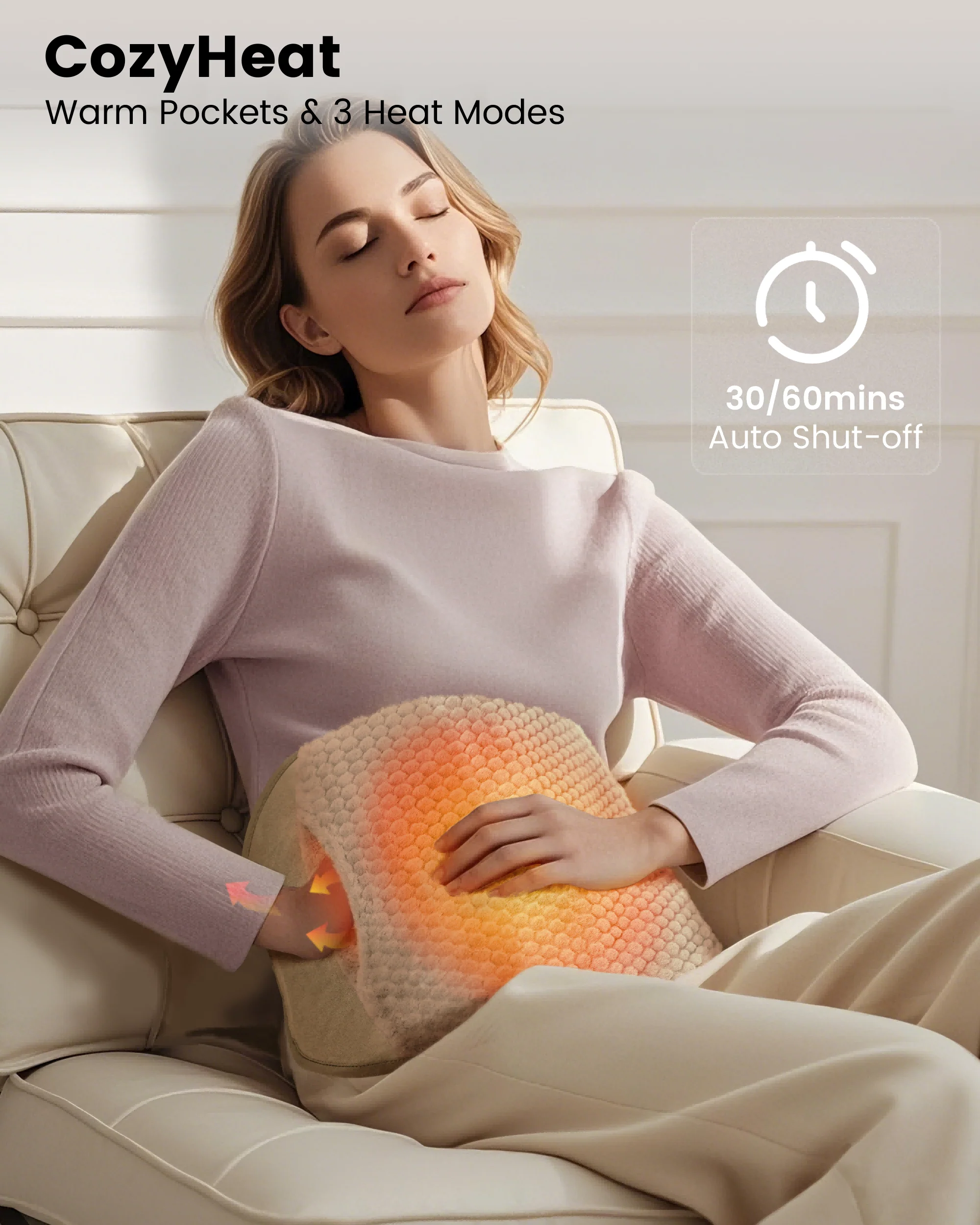 Plush Fabric Heating-Vibrating Massage Mat - 6413