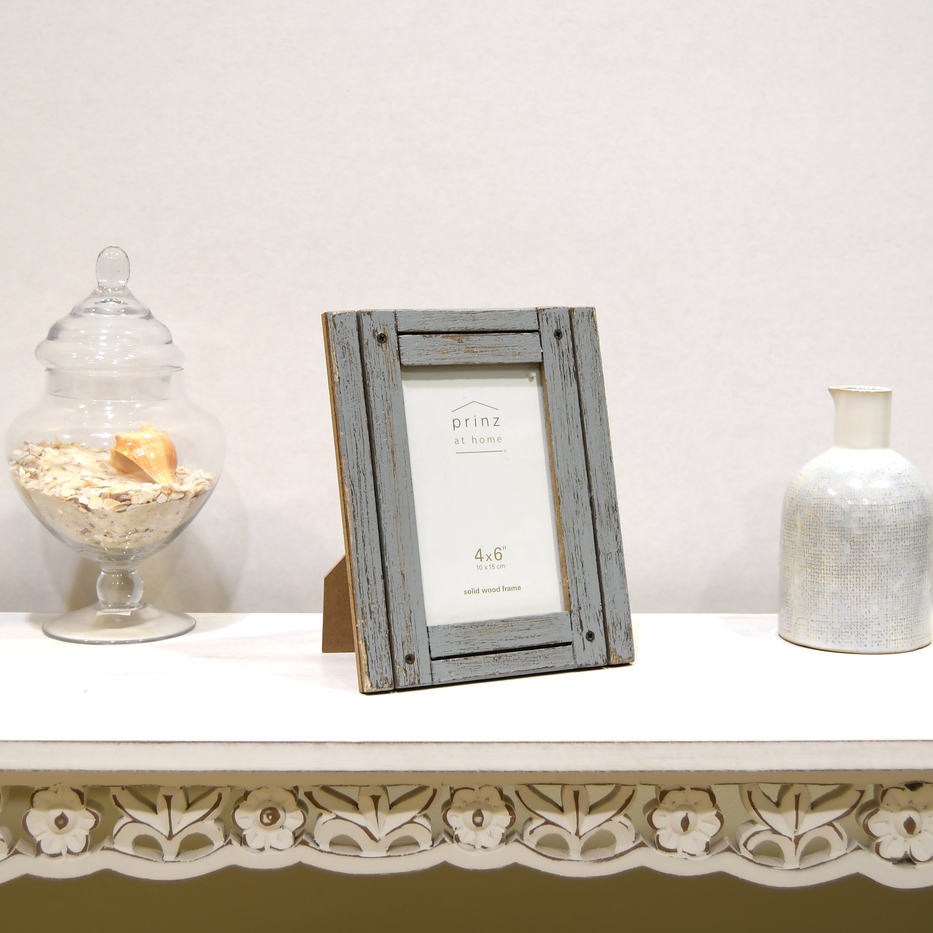 Homestead 4-inch x 6-inch Rustic Wood Picture Frame, Distressed Gray