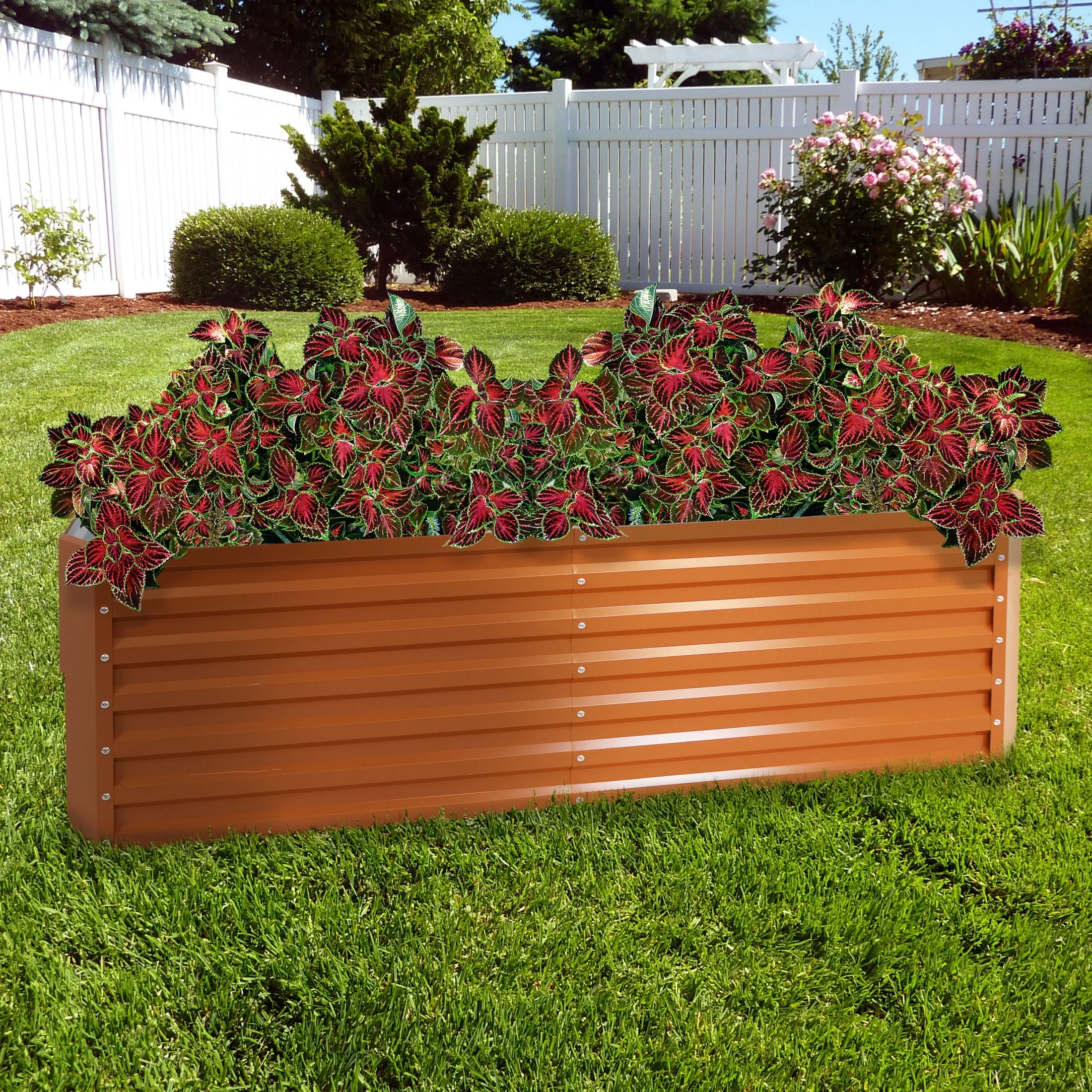 Sunnydaze 71 x 35.5 x 23.5 Rectangular Silver Galvalume Steel Raised Garden Bed