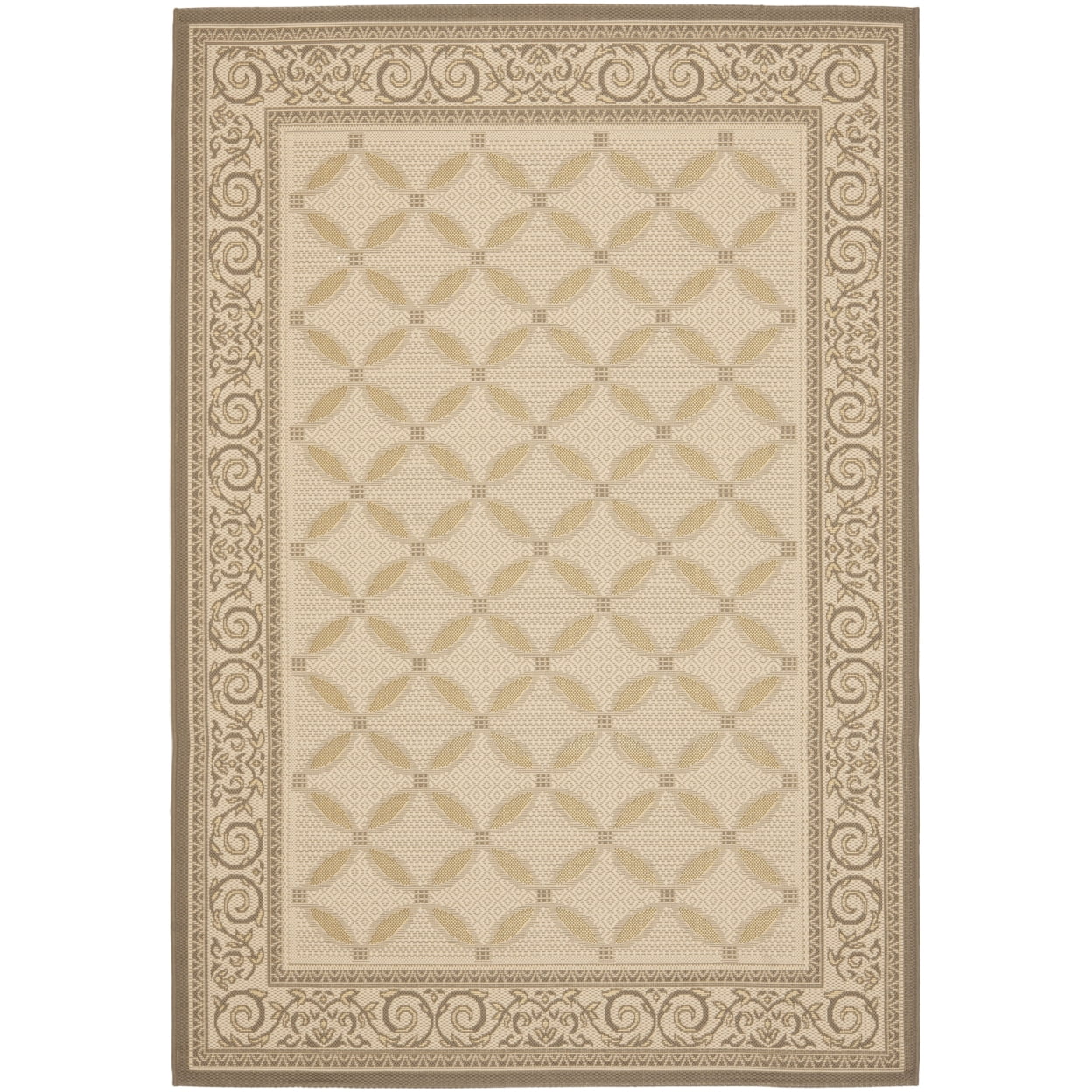 Courtyard Cohen Bordered Indoor/Outdoor Area Rug, Dark Beige/Beige, 9' x 12'(9' x 12') - Image 6