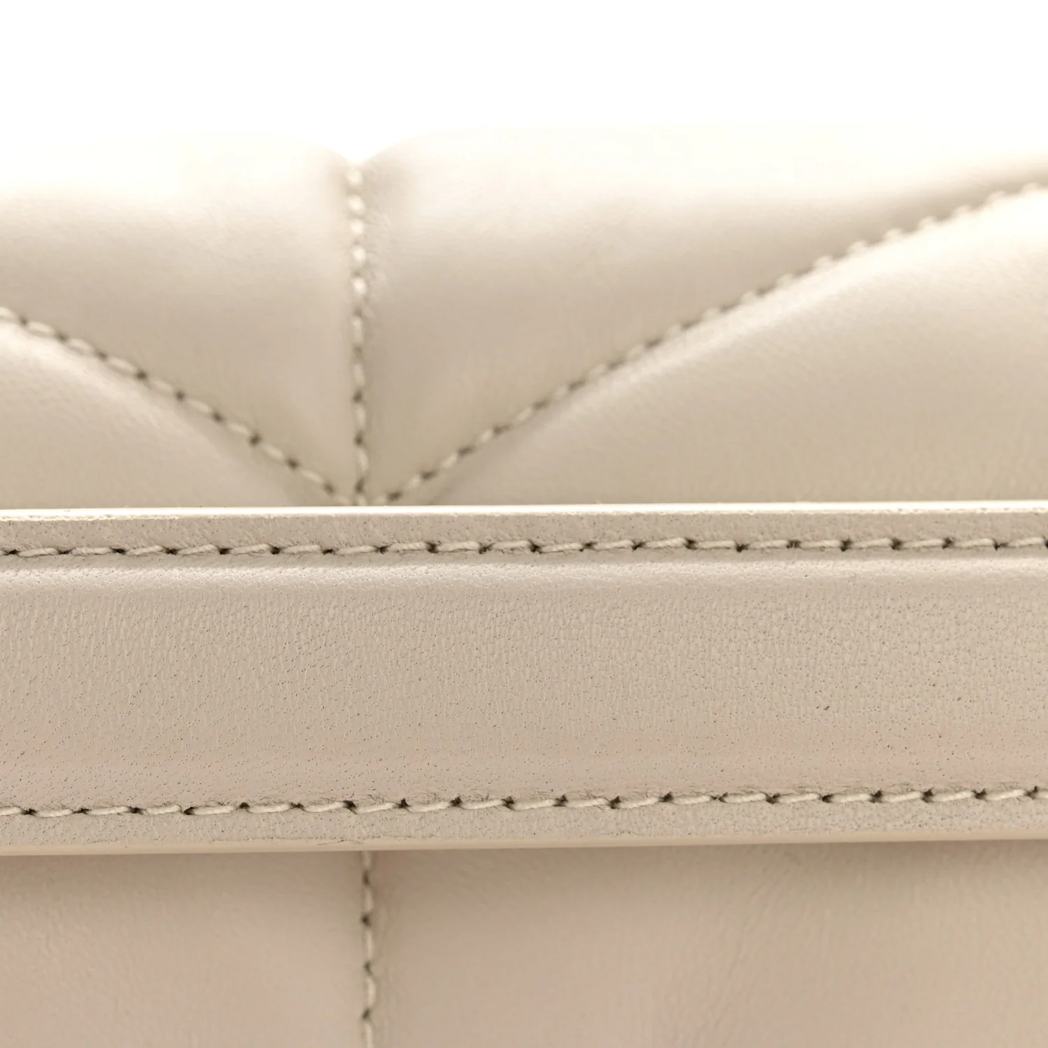Lambskin Quilted Medium Loulou Puffer Monogram Chain Satchel Crema Soft