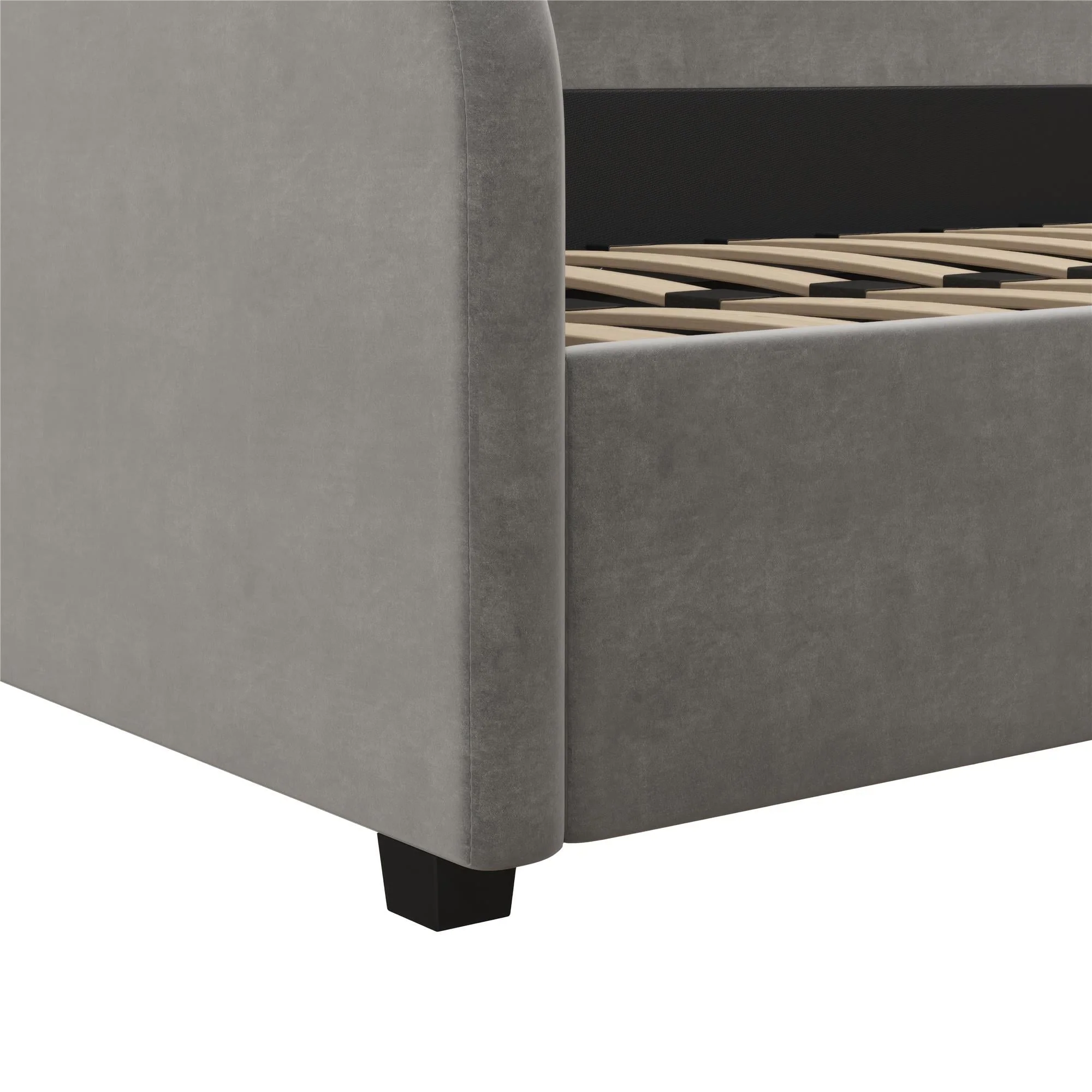 Mr. Kate Moon Upholstered Daybed Frame, Twin, Light Gray Velvet