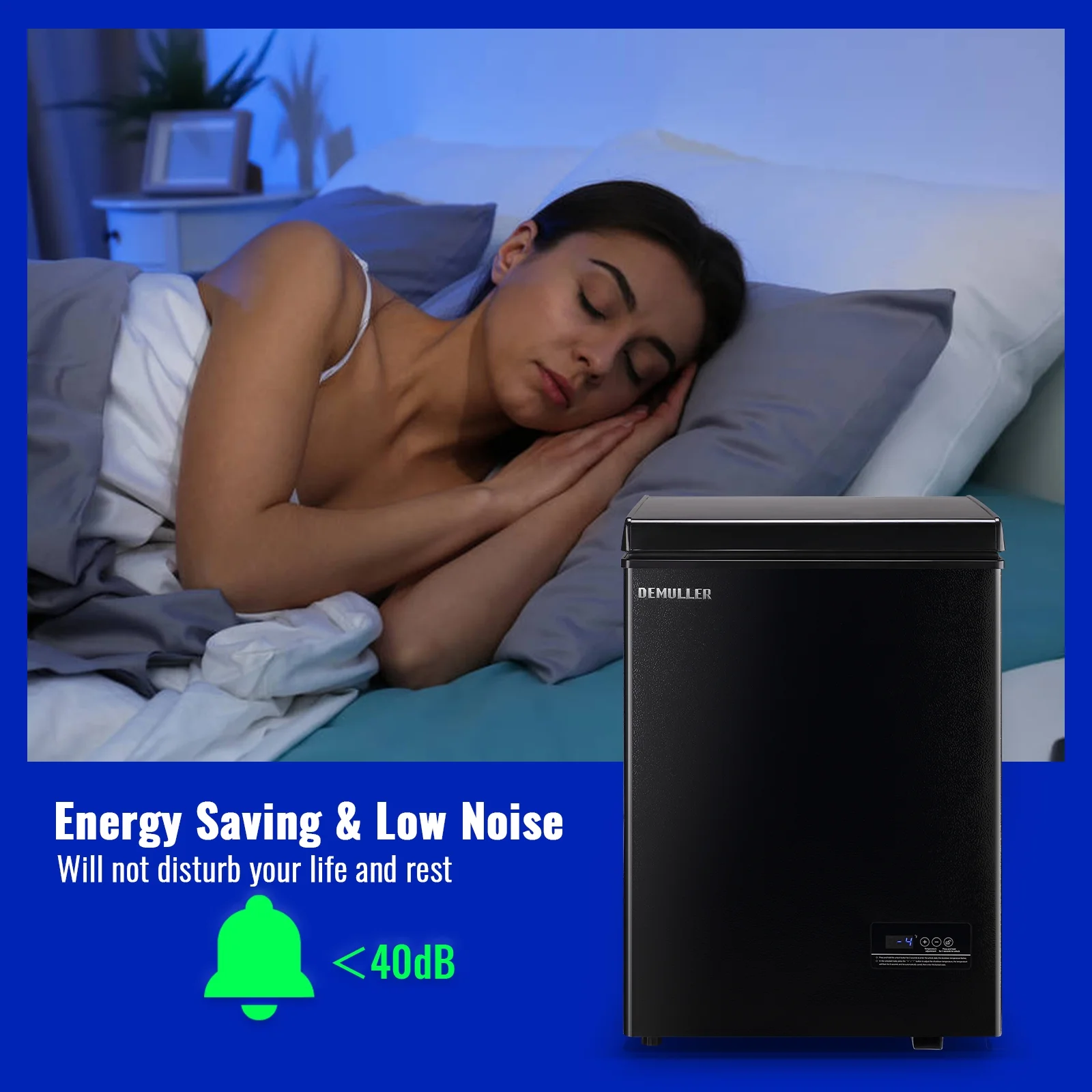 3.5 Cu.ft Chest Freezer with Electronic Panel, Accurate Temperature Display to 1�?BLACK(BLACK) - Image 3