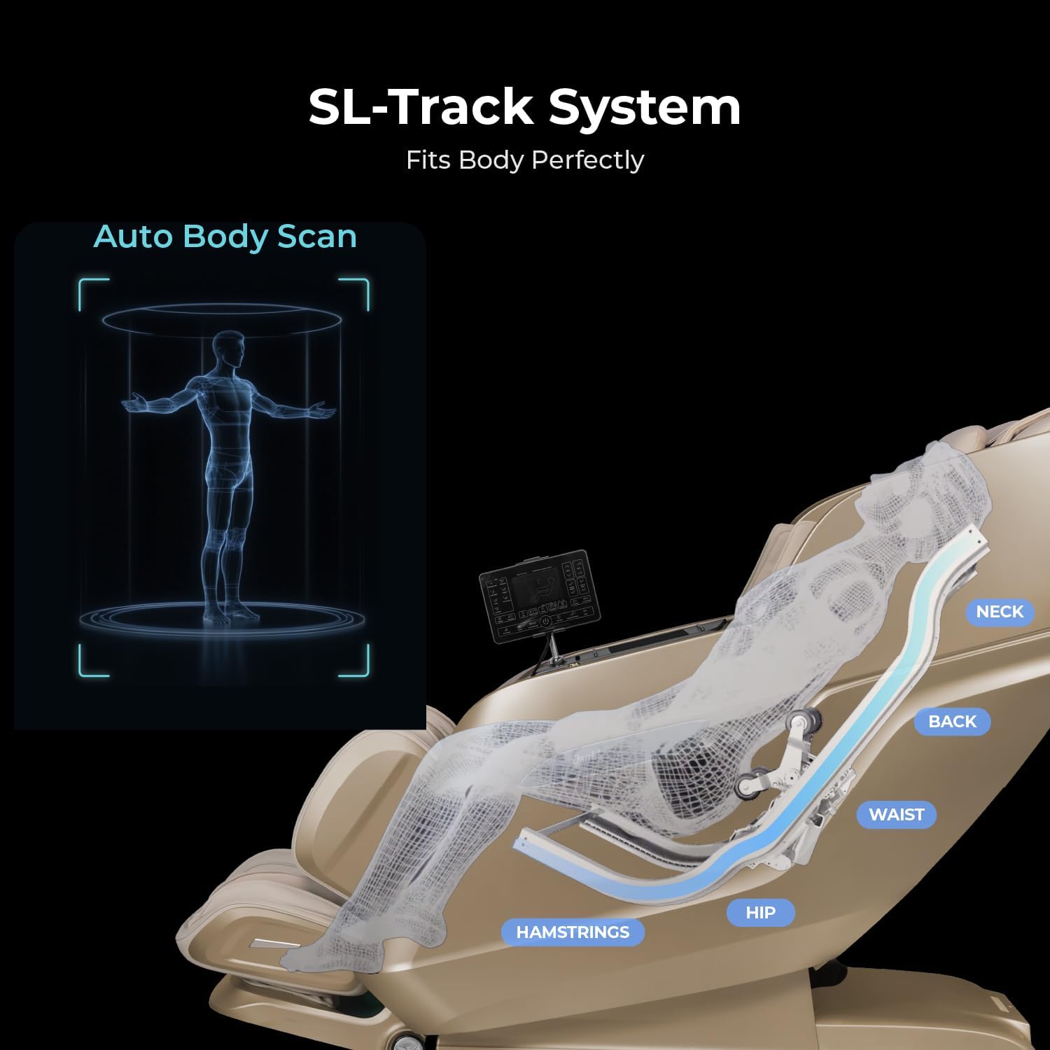 Osaki 4D Achilles l 360 Rotating Footrest l Full Body Massage Chair l Zero Gravity l 360 Kenading Calfrest l Lumbar Heating l Touchscreen Controller l Auto Body Scan l Bluetooth Speaker (Brown)
