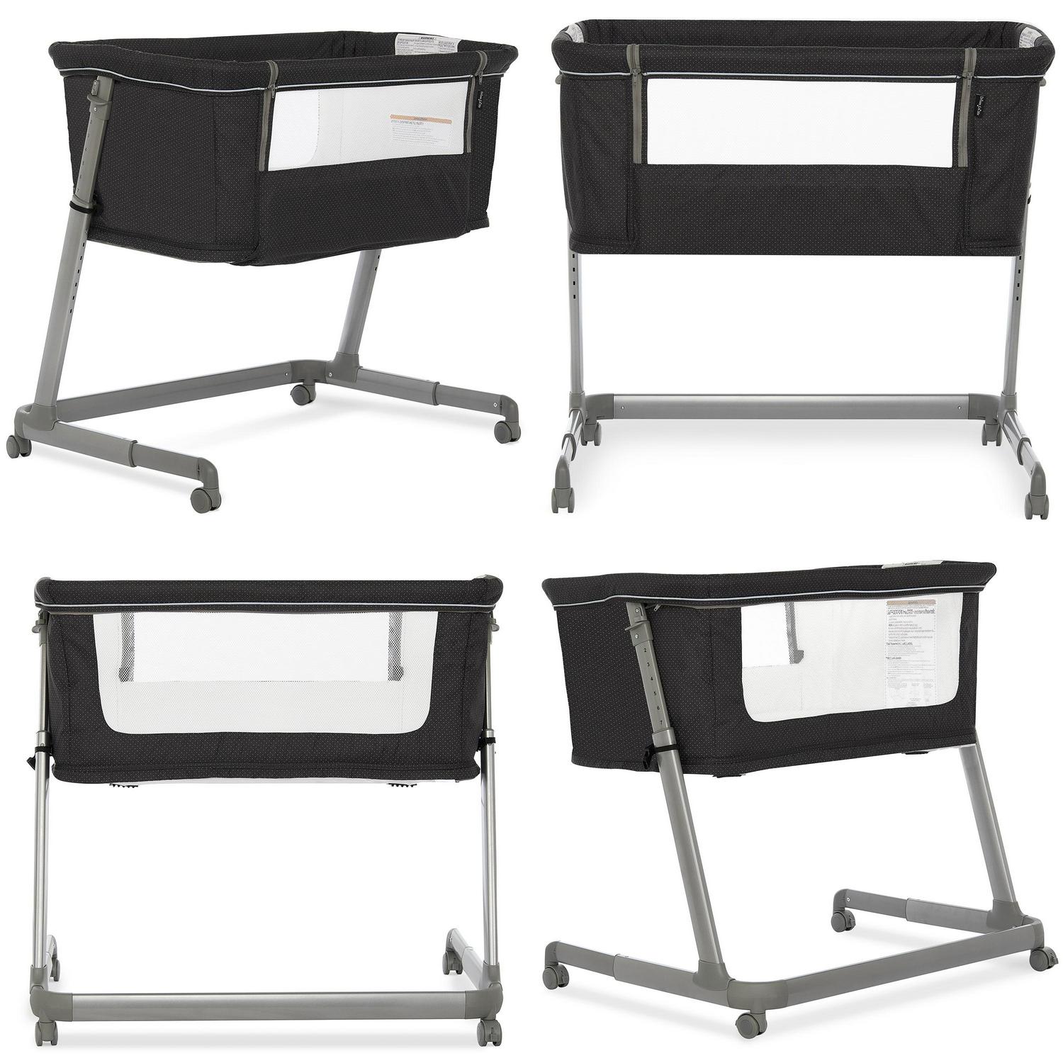 Waves 3-in-1 Baby Bassinet. Bedside Sleeper and Playard in Dark Grey. JPMA Certified - Image 2