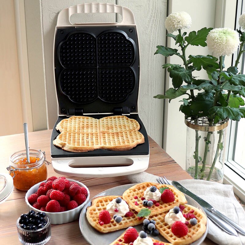 Classic vaffeljern keramisk 1000W hvit