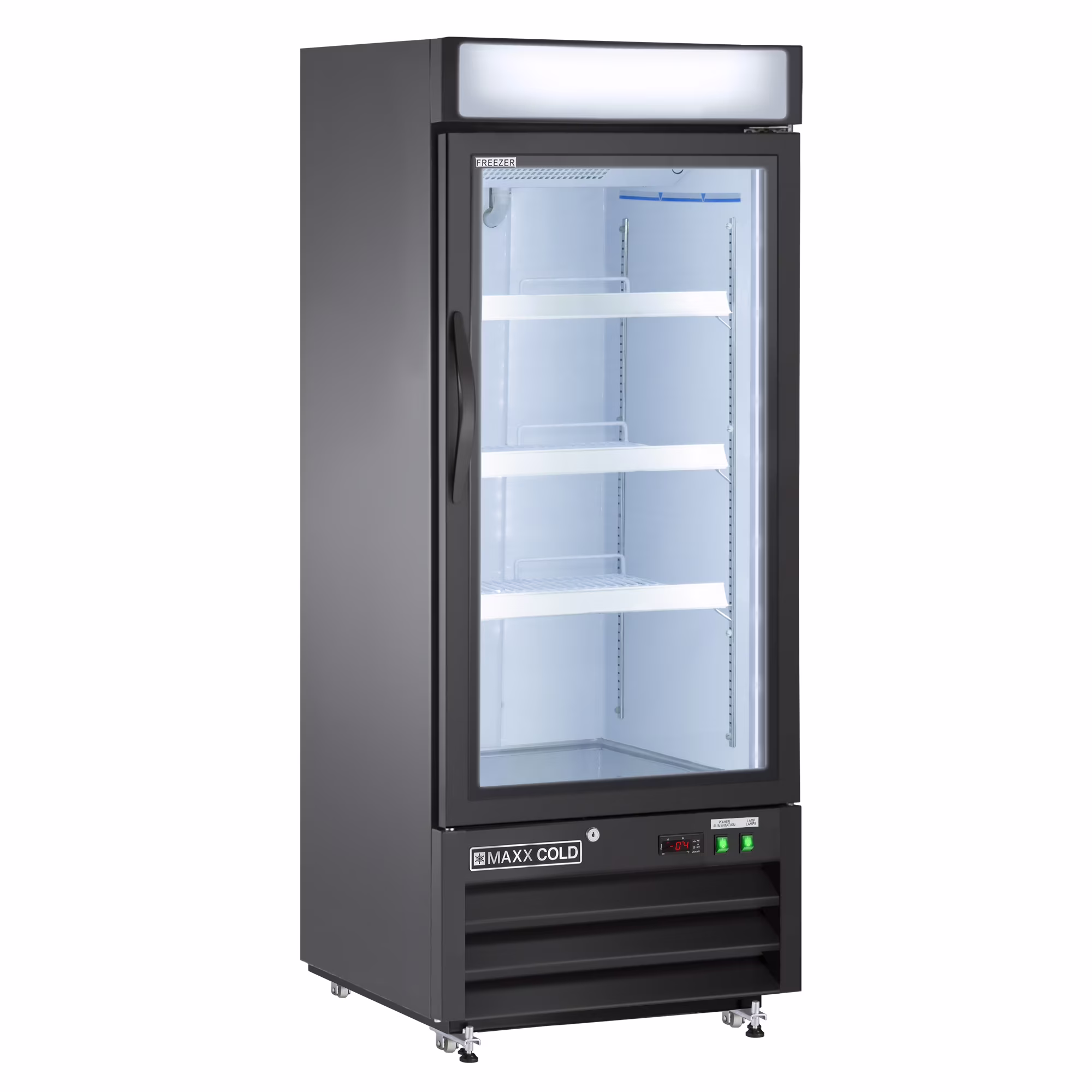 Maxx Cold Single Glass Door Merchandiser Freezer, Free Standing, 25