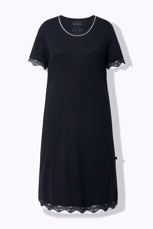 Lace Trim Short Sleeve Nightgown