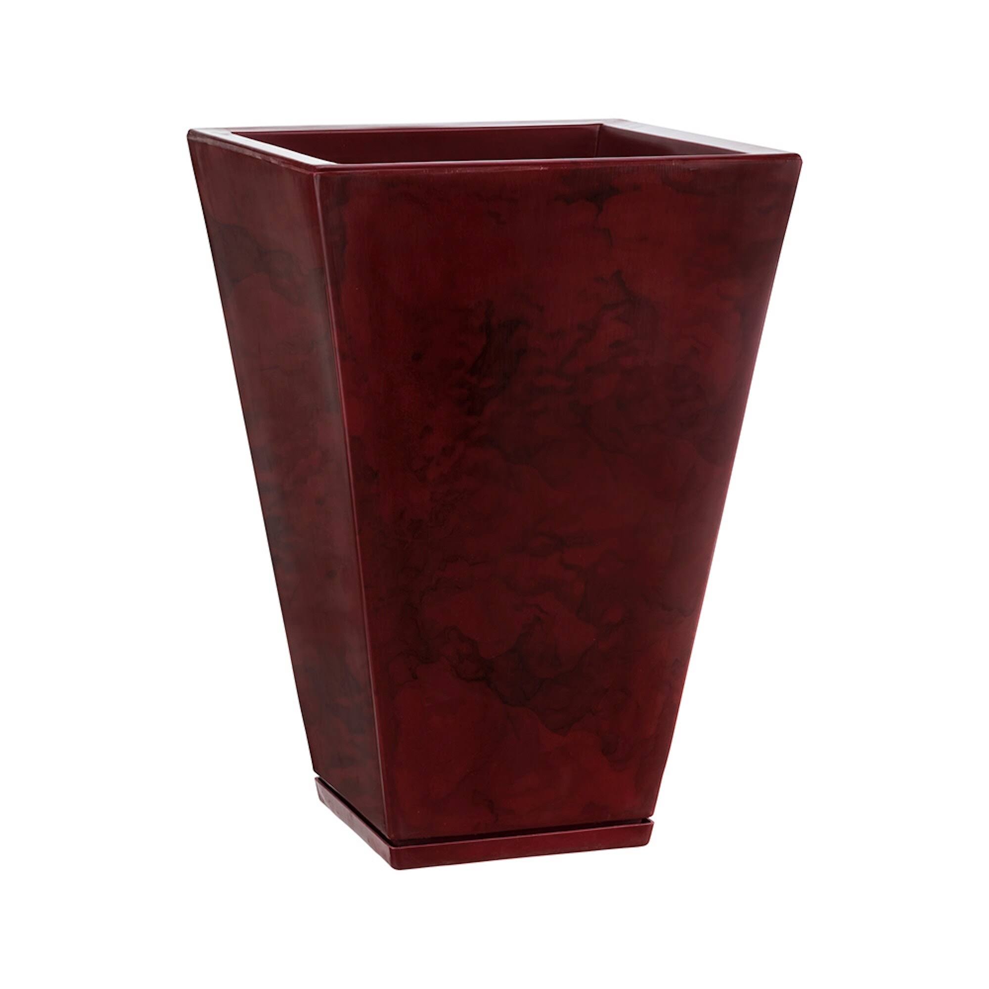 Floridis Zurique Medium Red Marble Effect Resin Planter Bowl