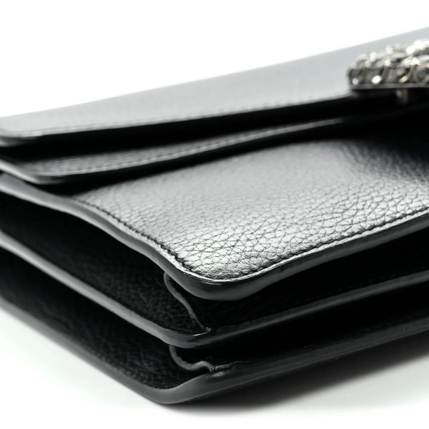 Pebbled Calfskin Small Dionysus Shoulder Bag Black