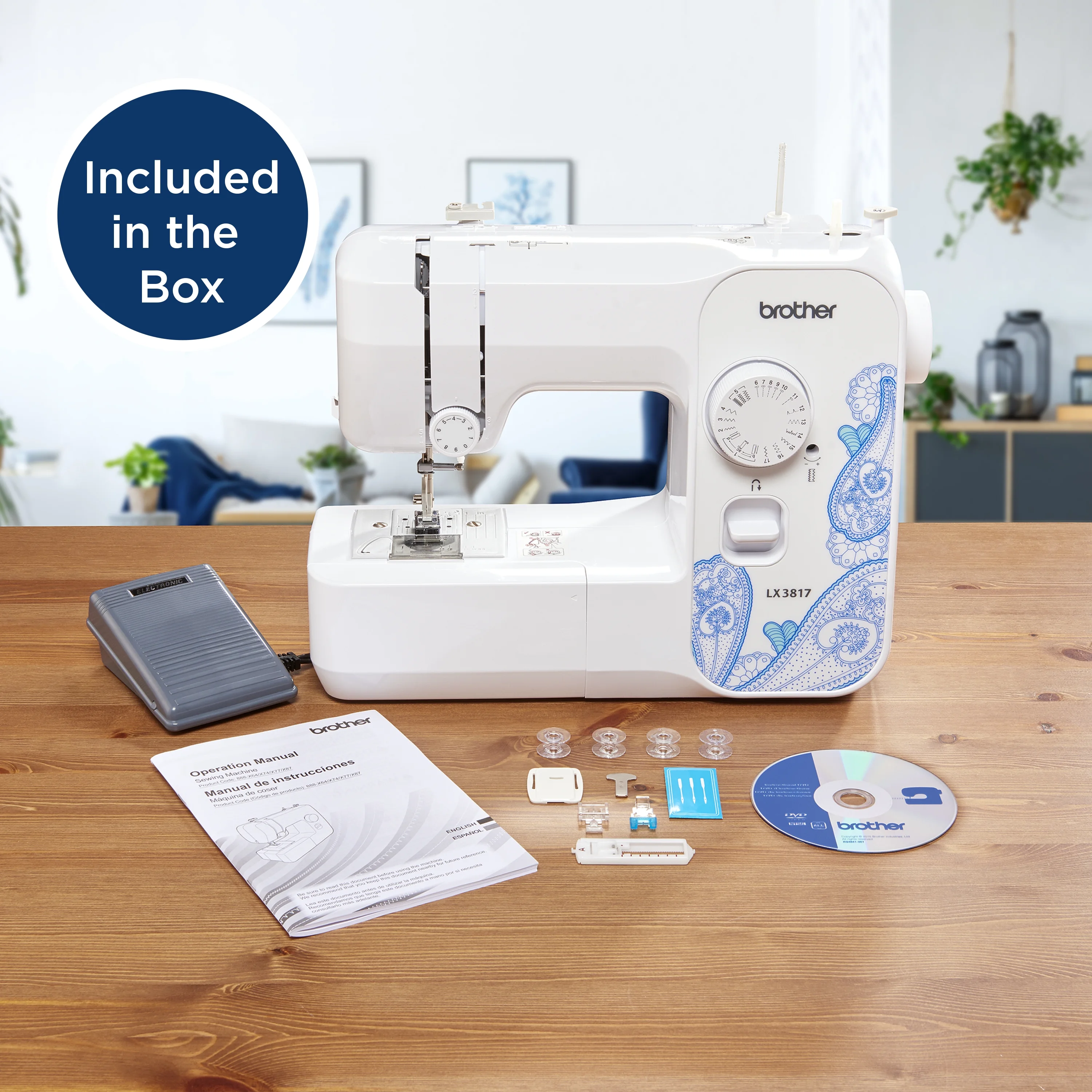 Brother LX3817 - Beginner Sewing Machine, 17 Stiches