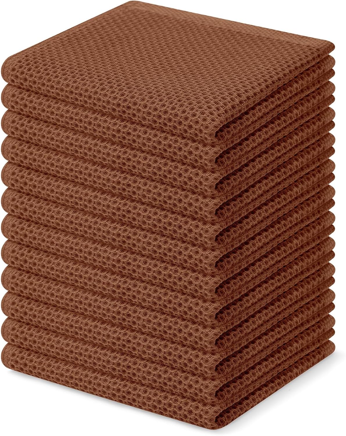 Homaxy 100% Cotton Waffle Weave Kitchen Dish Cloths 6-Pack, Dark Grey