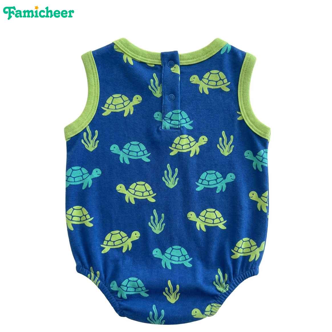 Ice Cream Print Sleeveless Baby Romper Breathable Bamboo Cotton Infant Bodysuit Soft Summer Baby Onesie with Snap Closure