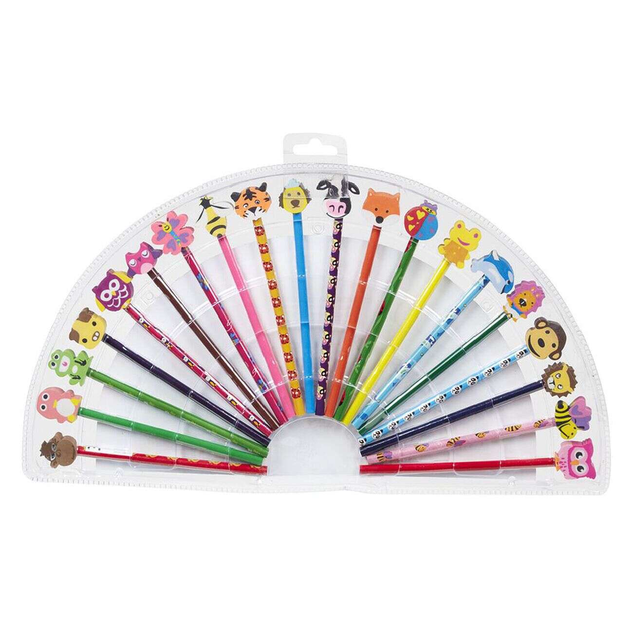 Kit crayon en bois avec gomme forme animal 41 pièces