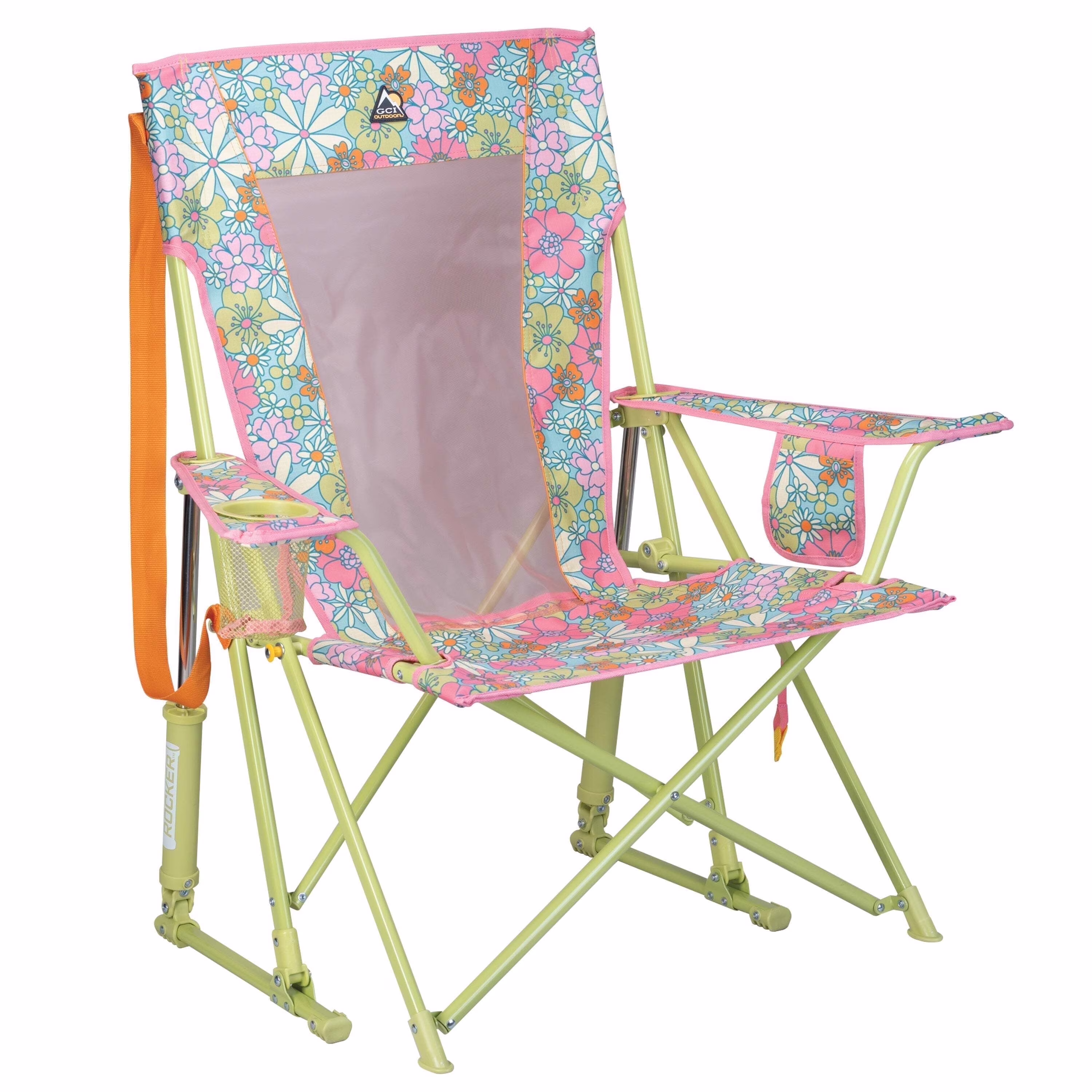 Comfort Pro Rocker Foldable Rocking Camp Chair, Blush(Blush) - Image 3