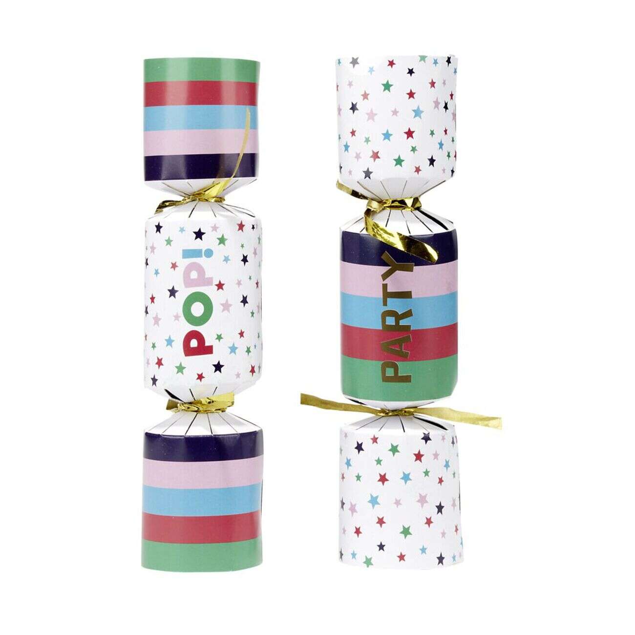 Papillote surprise 6 personnes multicolore avec couronne et blague