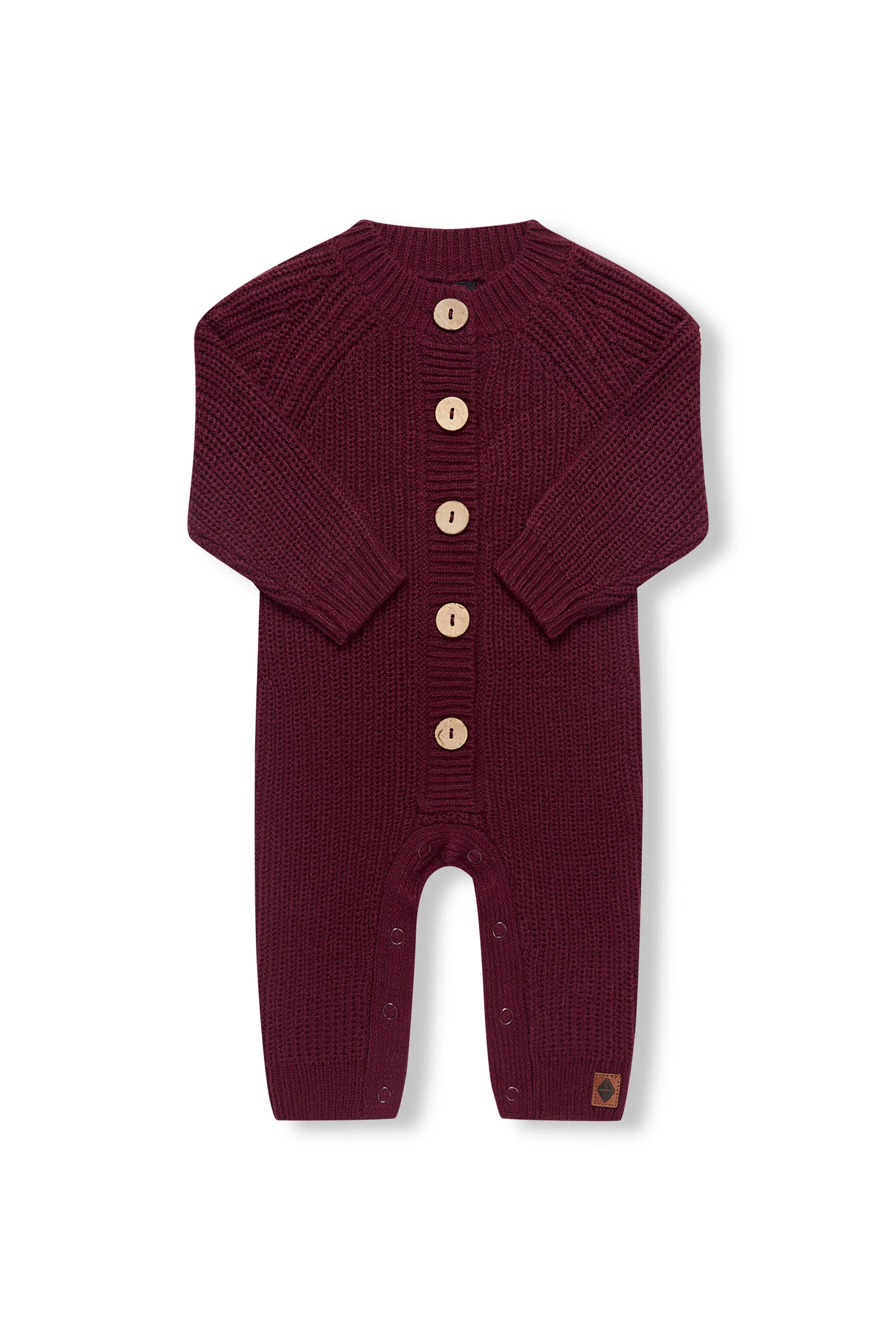 Chunky Knit Jumpsuit in Burgundy