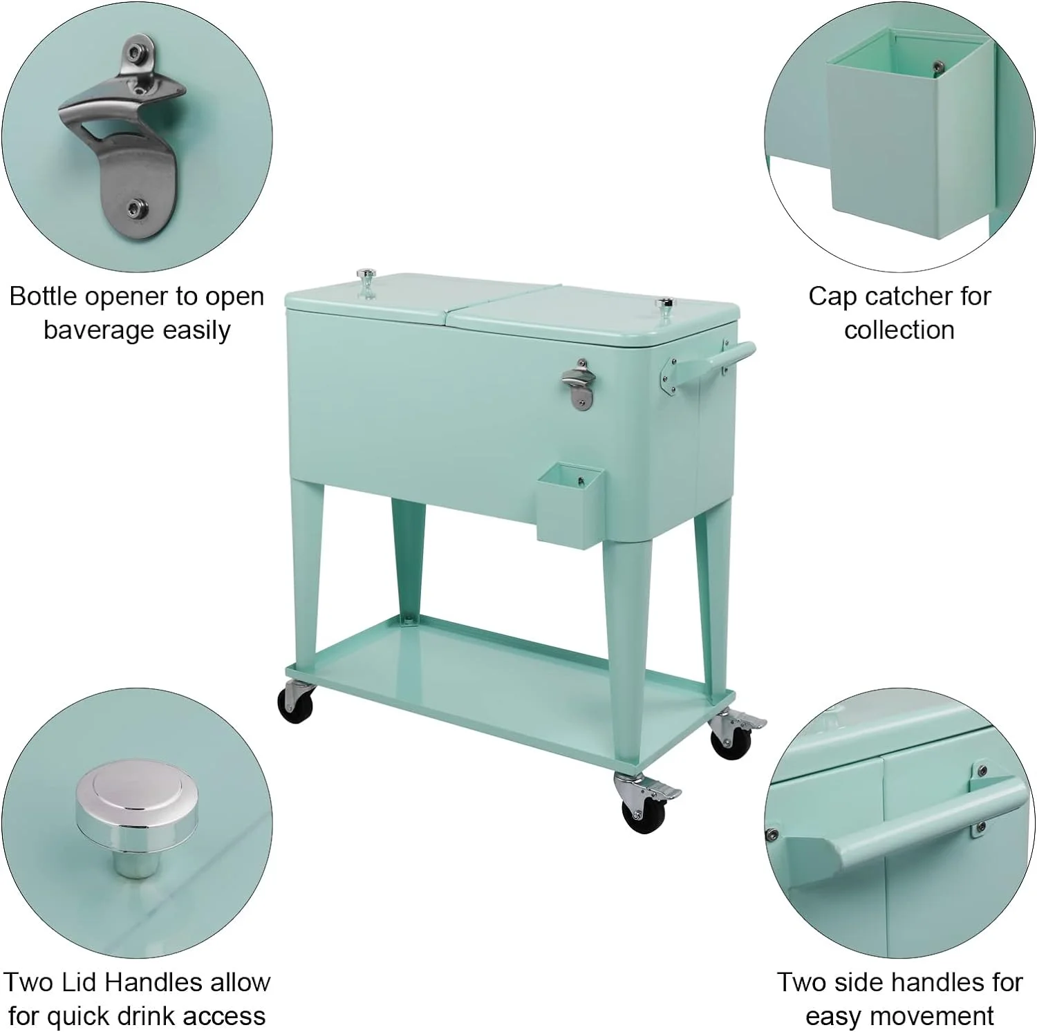 80 Quart Ice Chest Water Cooler with Bottle Opener, Milk White(Milk White) - Image 8