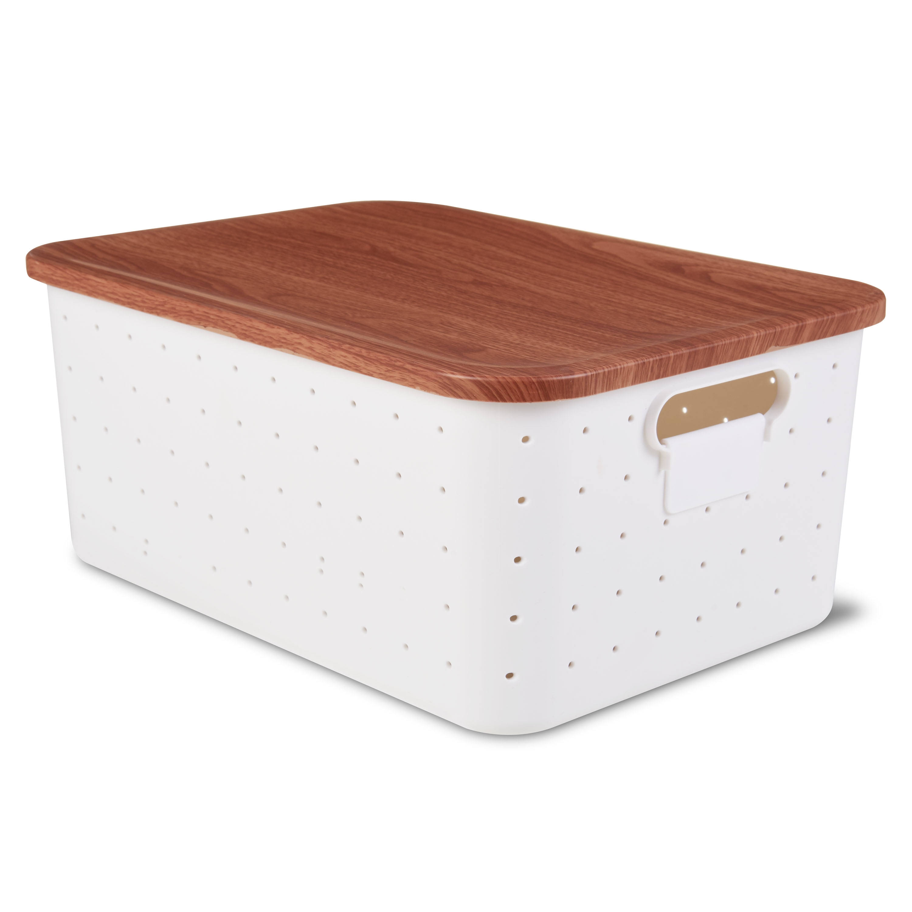 Pen+gear Plastic Storage Box with Lid, Medium, White
