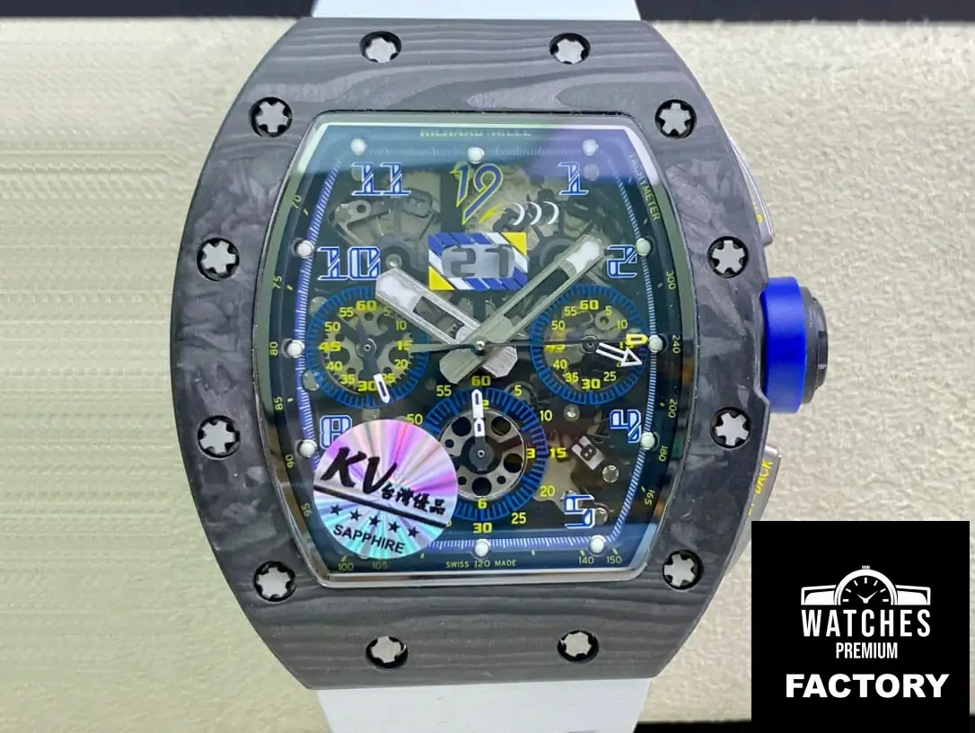 Richard Mille RM011 KV Factory White Rubber Strap
