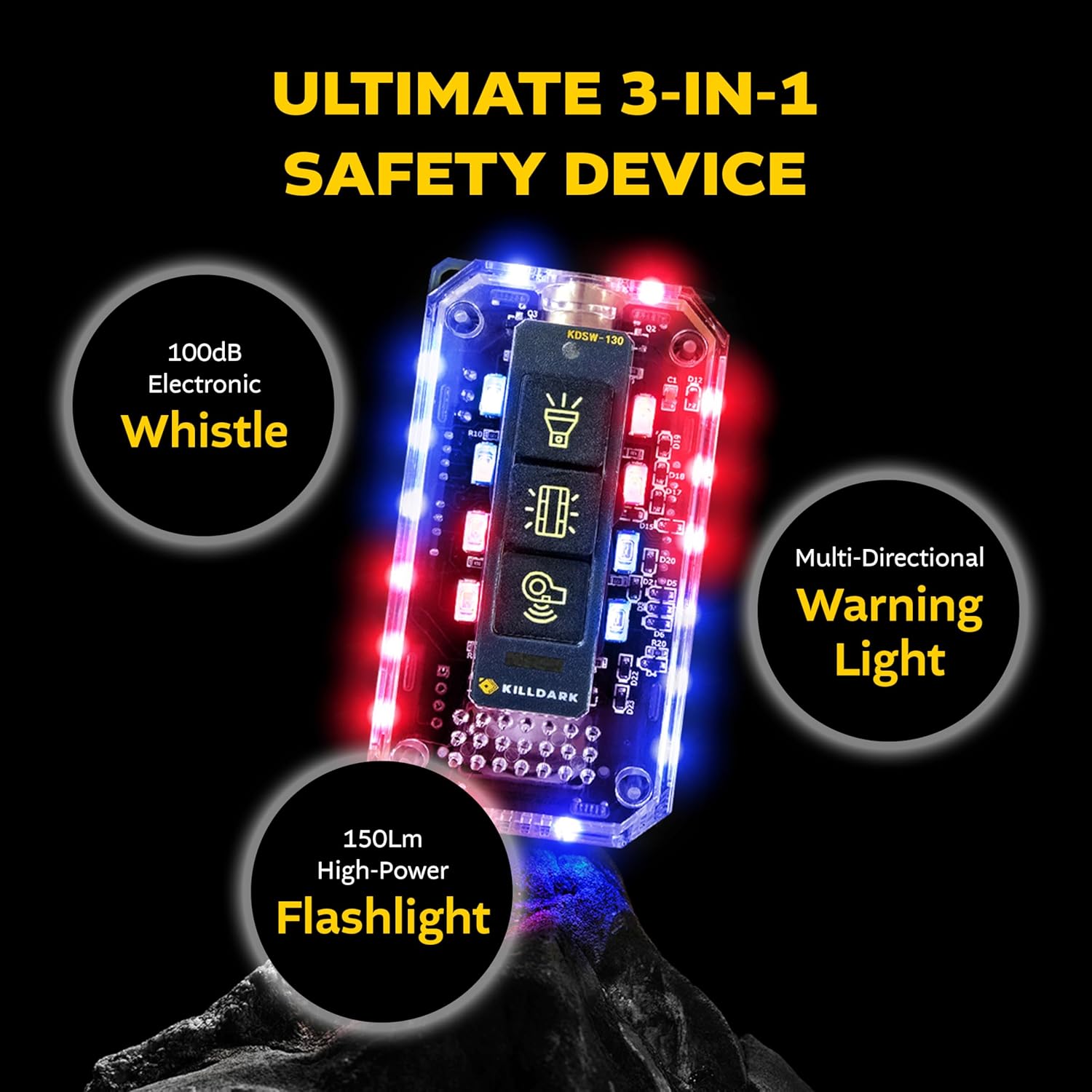 [KILL DARK] 3in1 Safety LED & Electronic Whistle