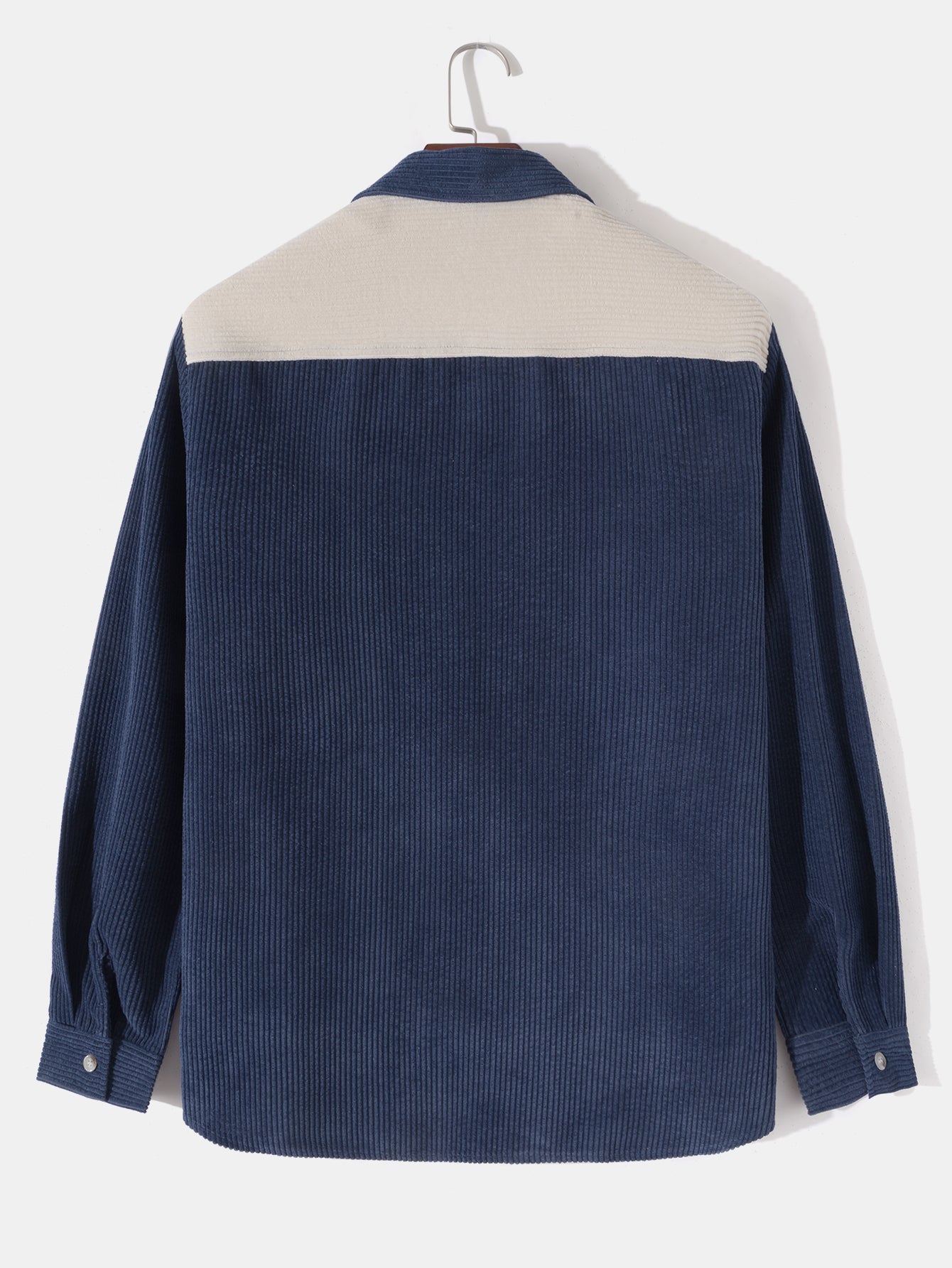 Chemise patchwork en velours côtelé à manches longues